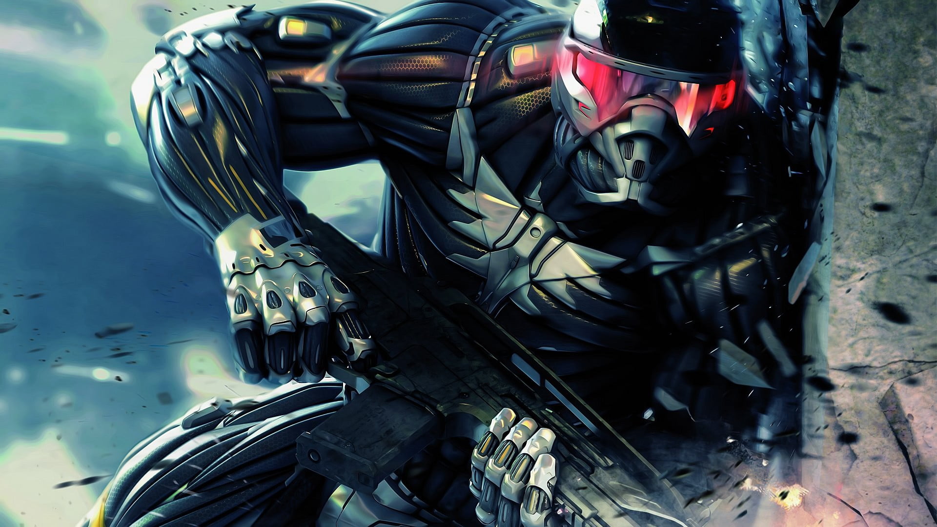 1080P, fictional, headwear, day, transportation, water, character, digital, black, military, helmet, nature, land vehicle, outdoors, crash helmet, HD Wallpaper