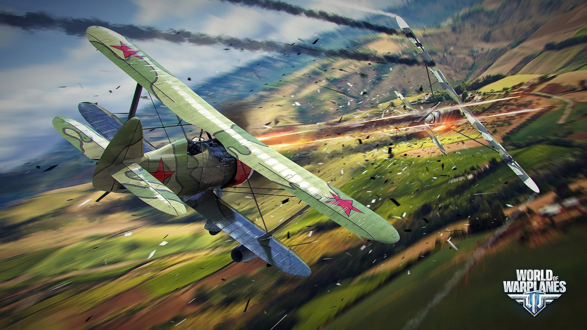 cloud - sky, men, air vehicle, reflection, lake, airplane, mode of transportation, 1080P, World of Warplanes, real people, sky, warplanes, adventure, motion, HD Wallpaper