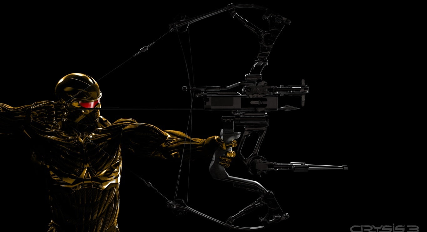copy space, man, Games, gun, safety, compound, government, studio shot, aiming, military, golden, Crysis, warning sign, close-up, holding, protection, HD Wallpaper