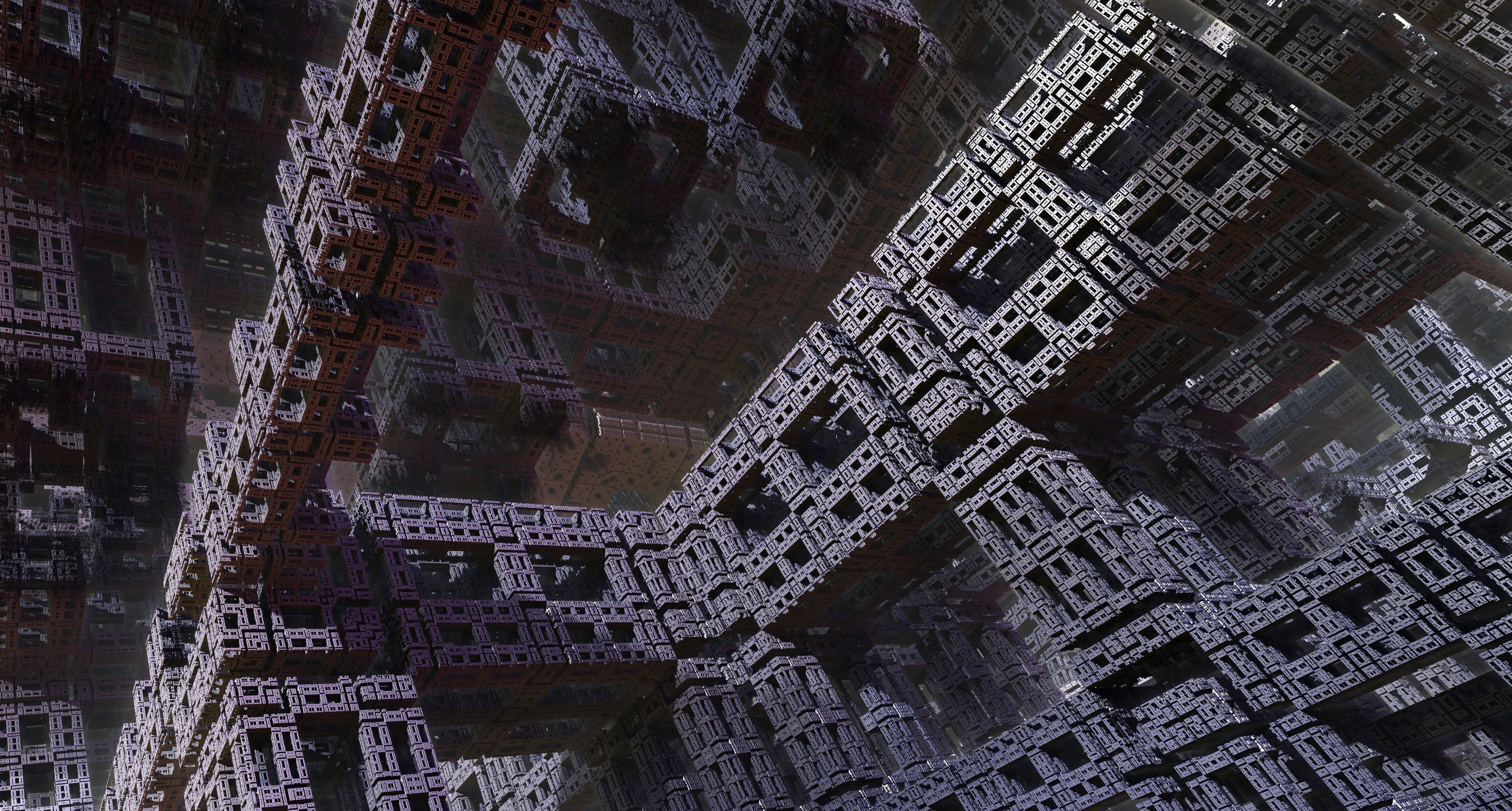 structures, graphics, wall, utopia, low angle view, the past, ruined, day, outdoors, texture, virtual city, architecture, fractals, building, HD Wallpaper