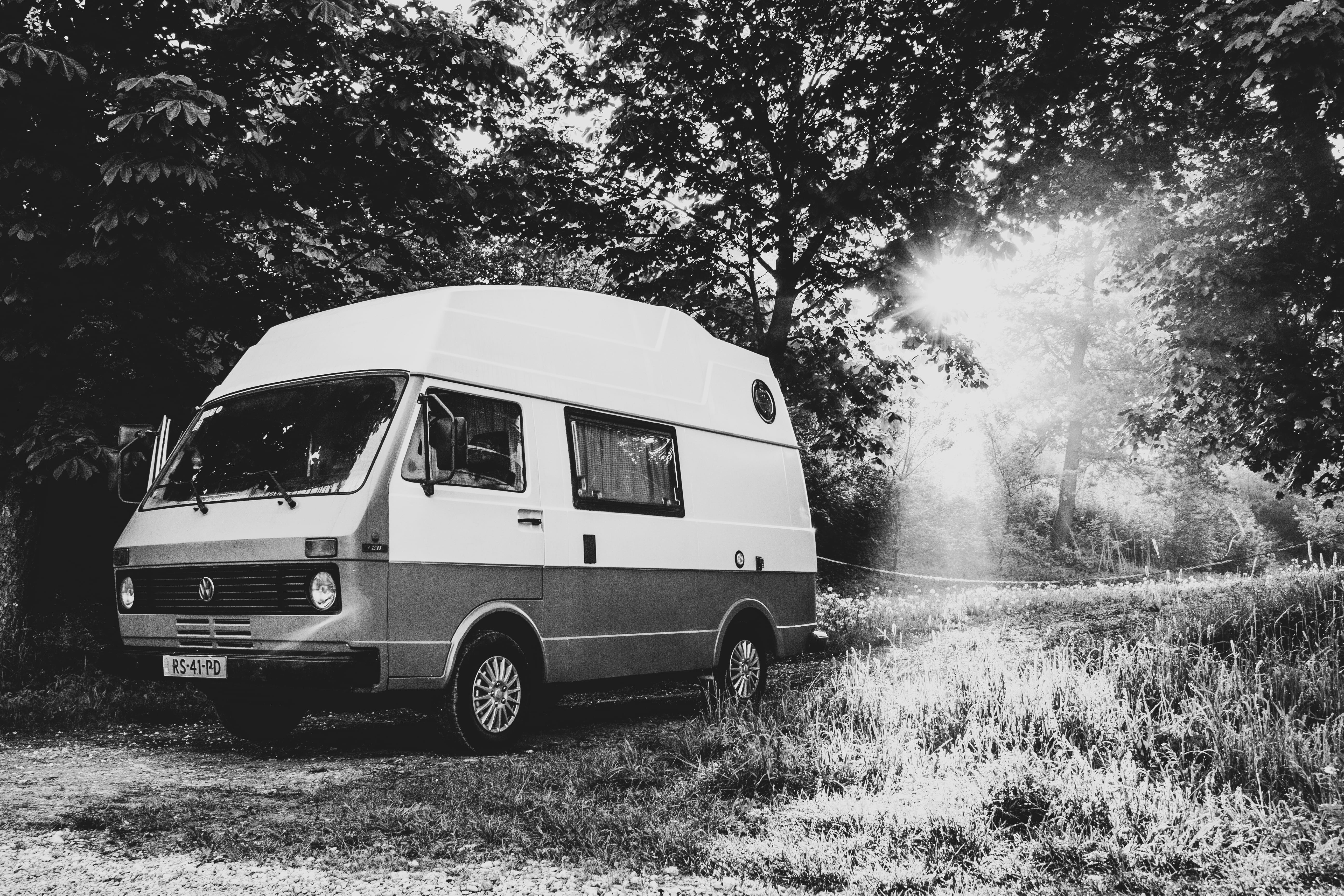 land, car, volkswagen, grass, motor vehicle, transportation, van, plant, photograhy, mode of transportation, no people, tree, outdoors, van - vehicle, architecture, HD Wallpaper