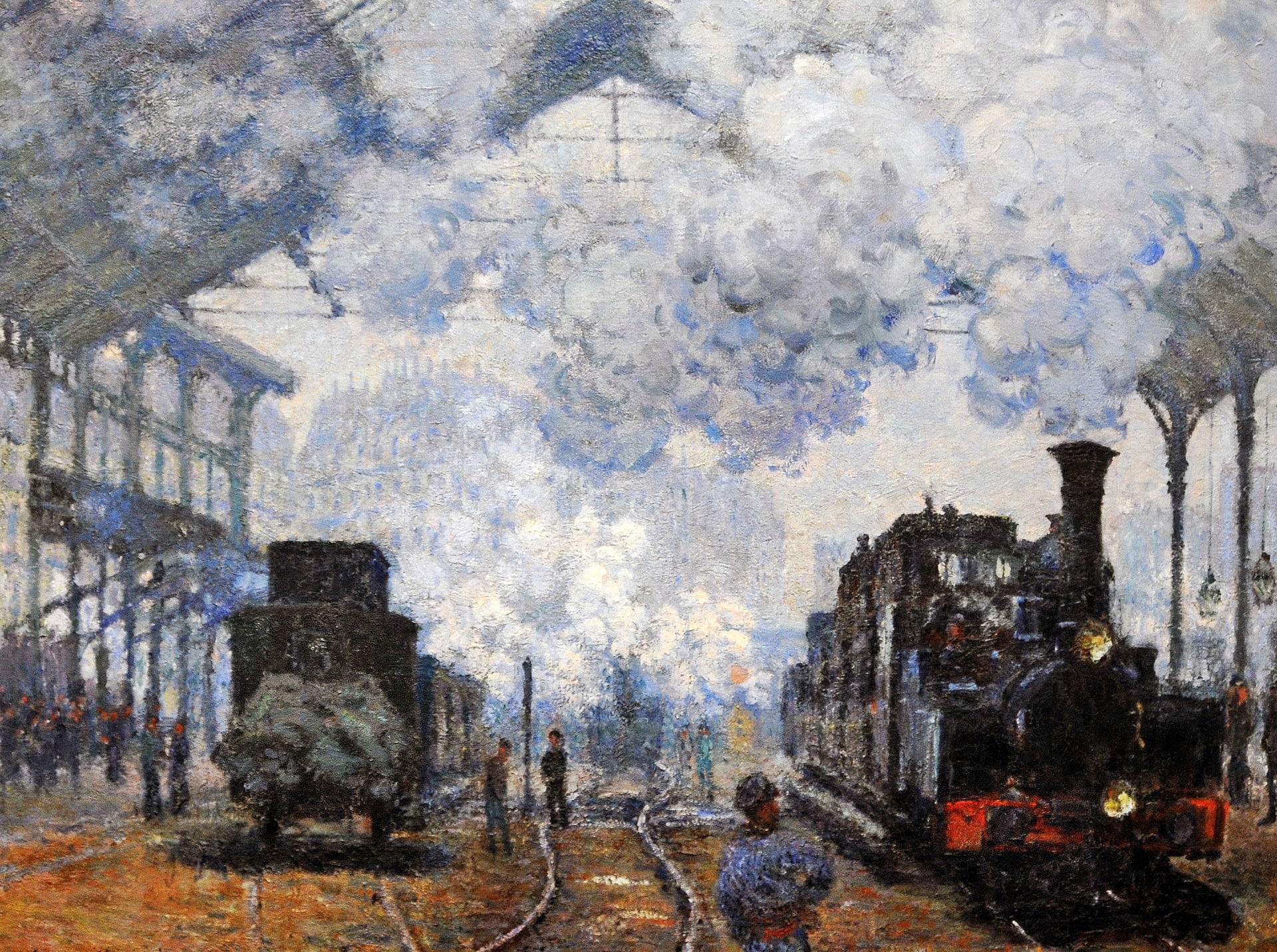 genre, The Station Saint-Lazare, Claude Monet, picture, 1080P, HD Wallpaper