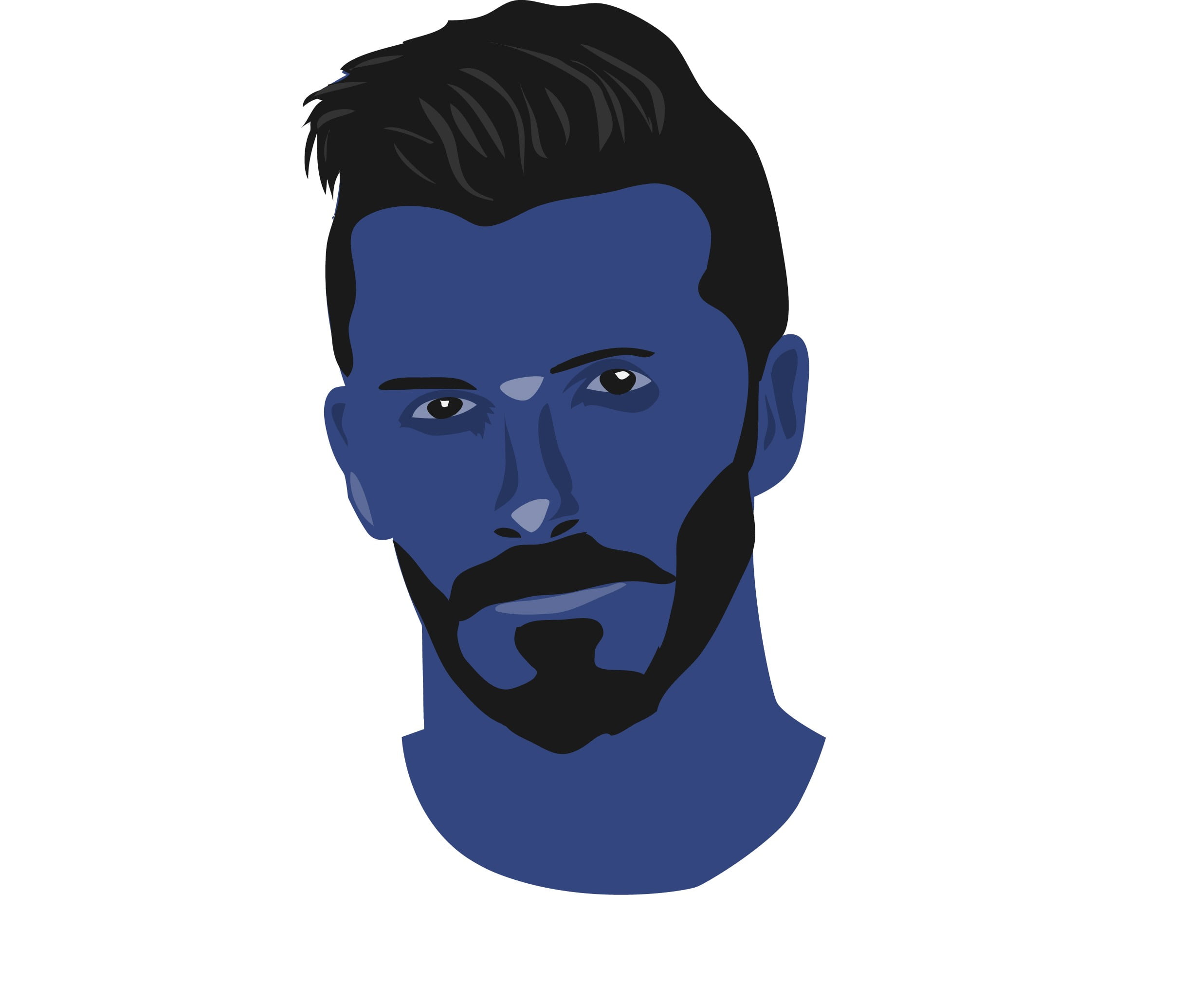 communication, black, black color, indoors, close-up, David Beckham, sketch, cut out, disguise, blue, portrait, white background, emotion, beards, human face, HD Wallpaper