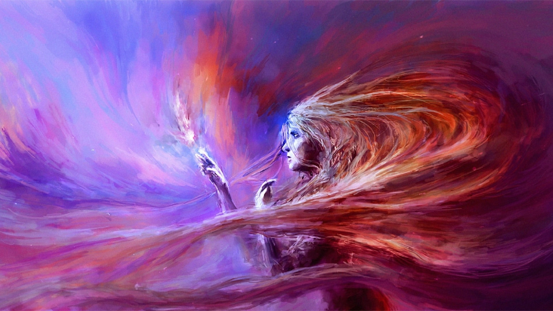 purple, artwork, abstract, backgrounds, pattern, tranquility, macro, water, surreal, women, fantasy art, creativity, ethereal, multi colored, nature, colorful, HD Wallpaper