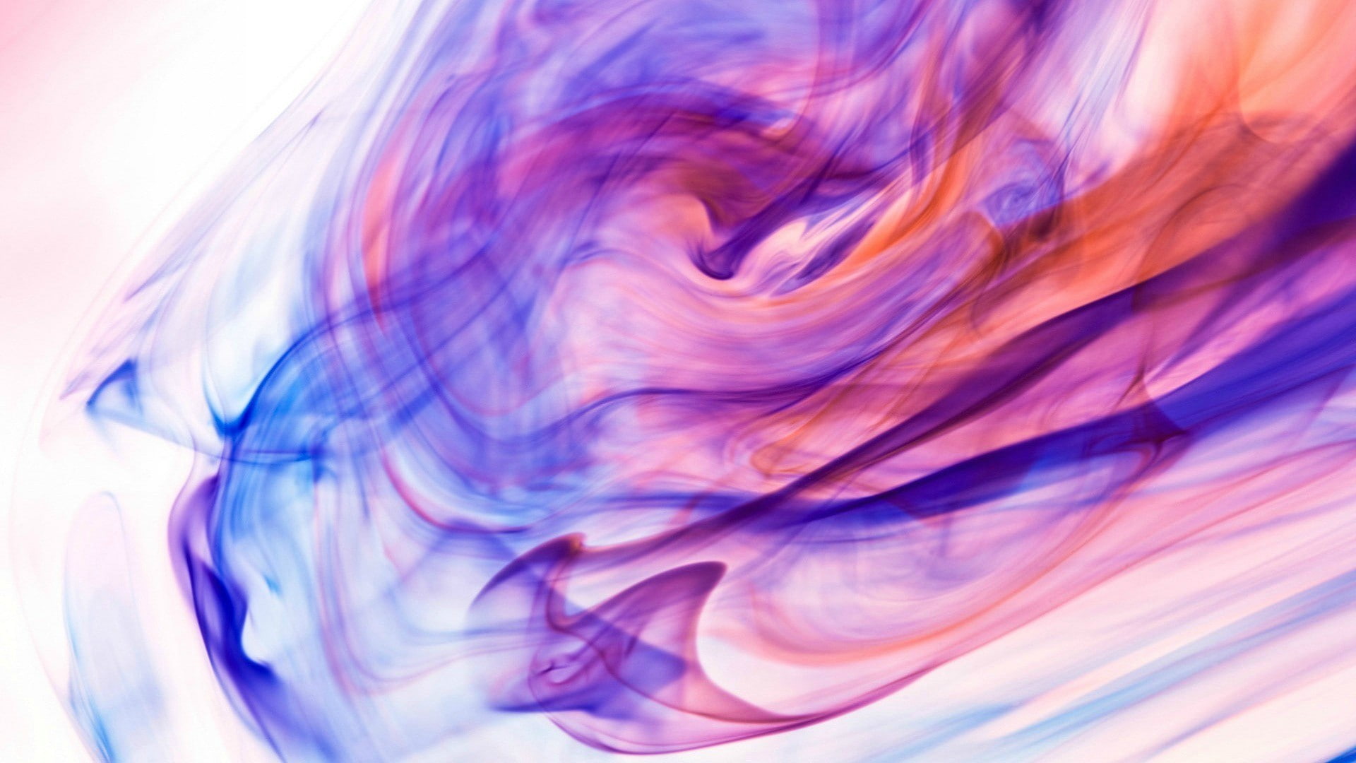 backgrounds, purple, 1080P, no people, dye, swirl, curve, flowing, smudged, digital art, flowing water, water, textured, pattern, motion, blue, full frame, HD Wallpaper