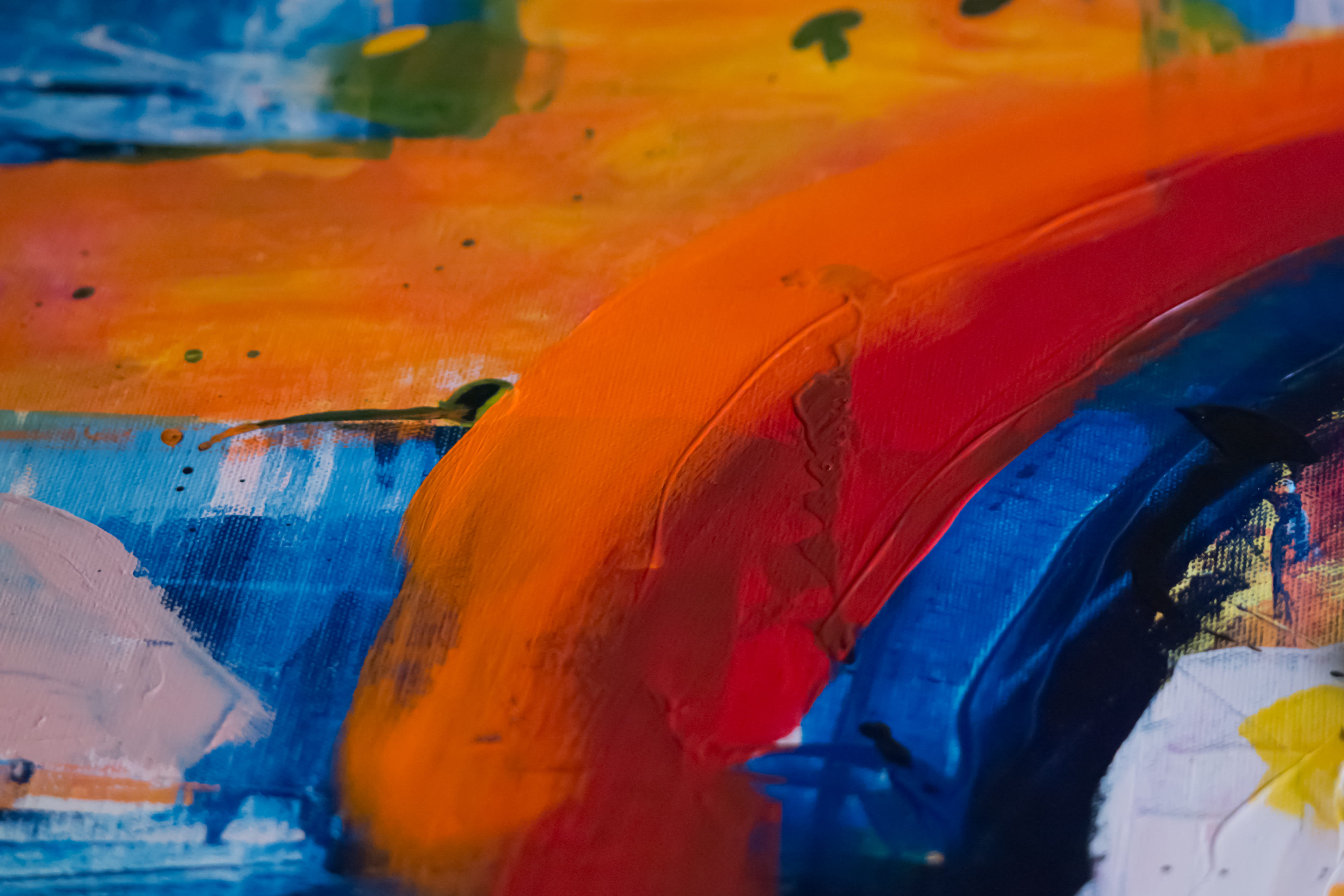 day, full frame, backgrounds, splatter, painting, 4K, textured, colorful, vibrant, orange, creativity, oil painting, craft, watercolor, palette, abstract, HD Wallpaper