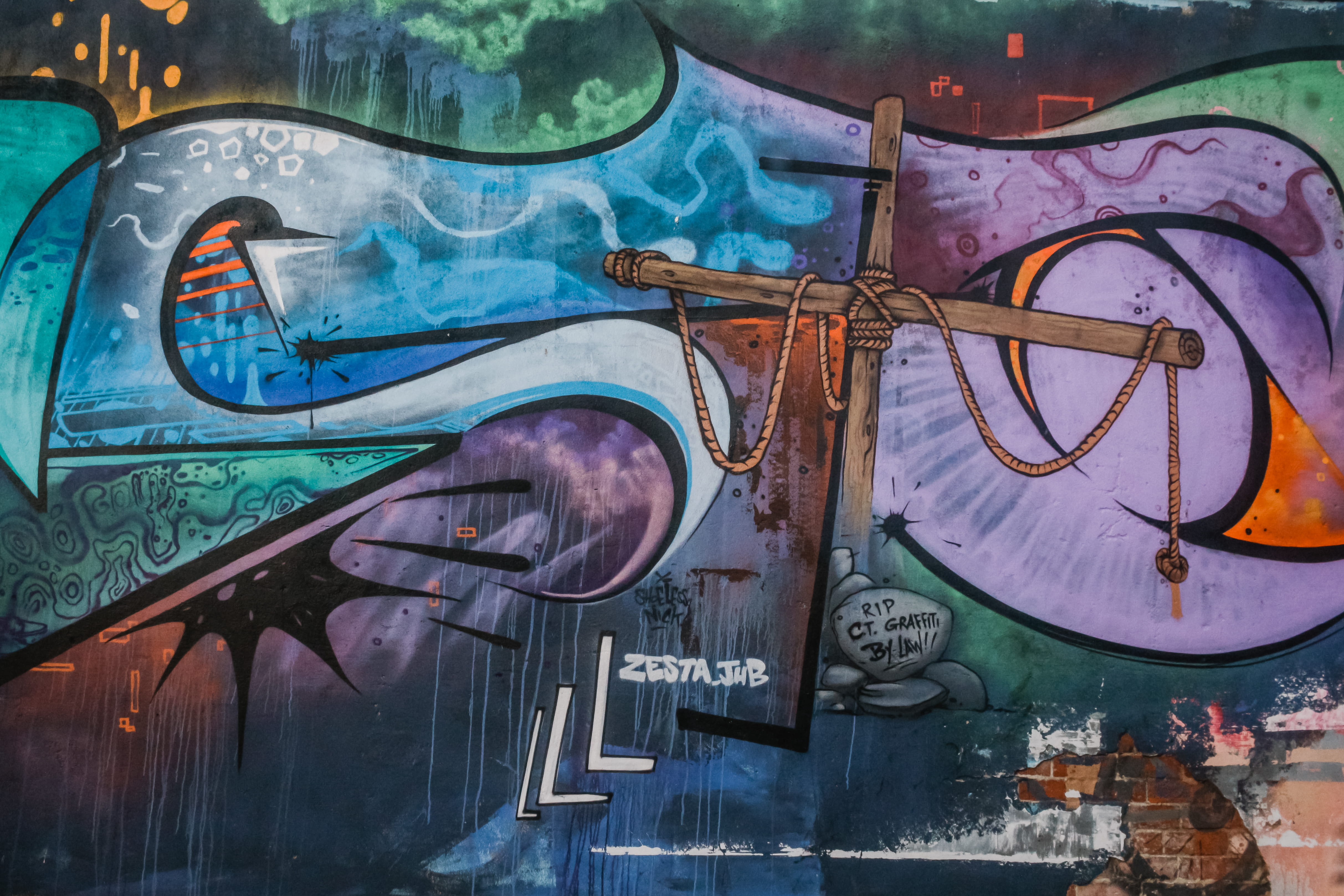 multicolored, western script, modern art, built structure, day, big city, wall, cape town, street, painting, ganster, reflection, street art, no people, HD Wallpaper