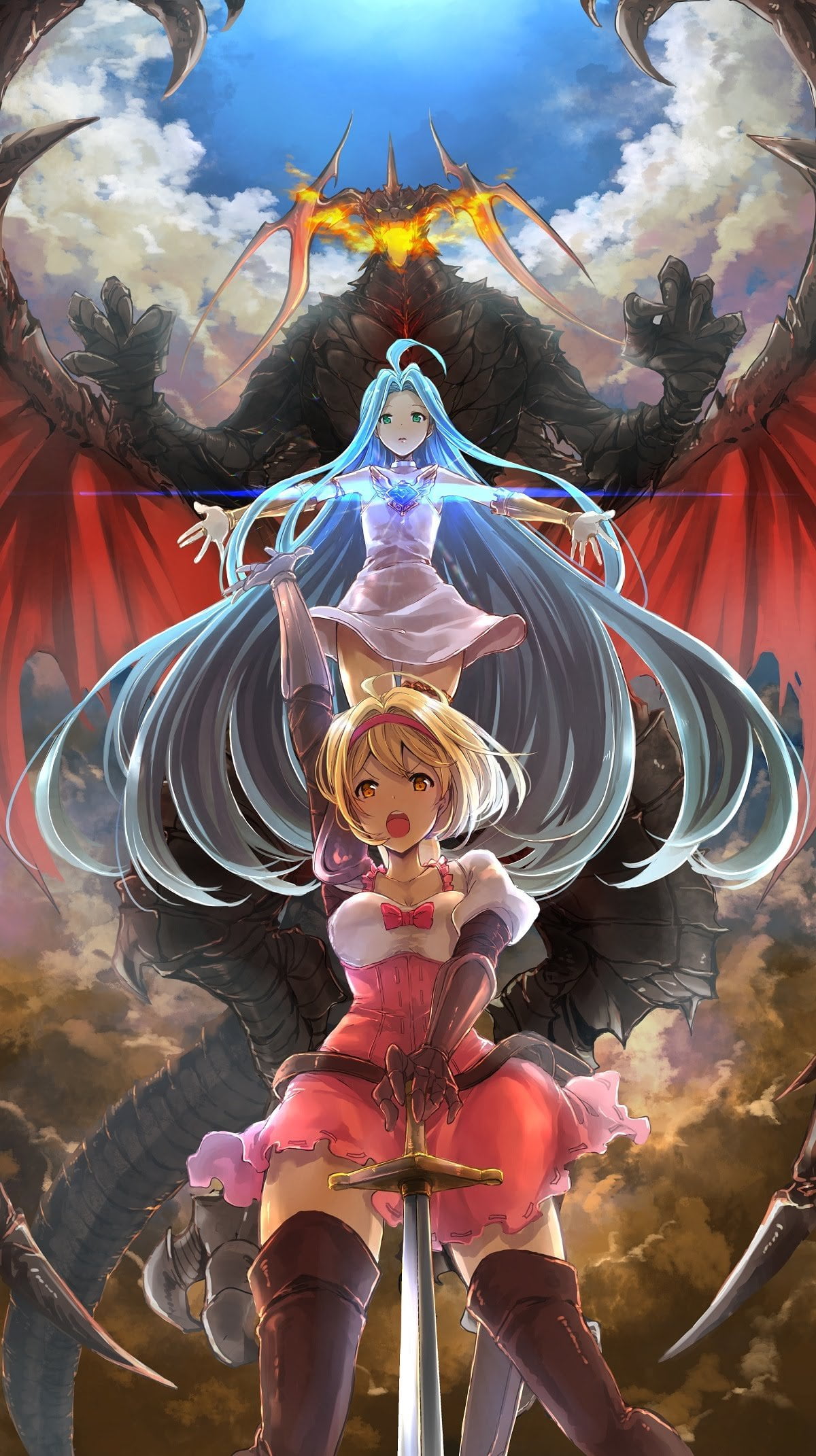 Djeeta (Granblue Fantasy), Granblue Fantasy, Lyria (Granblue Fantasy), 1080P, Phone HD Wallpaper