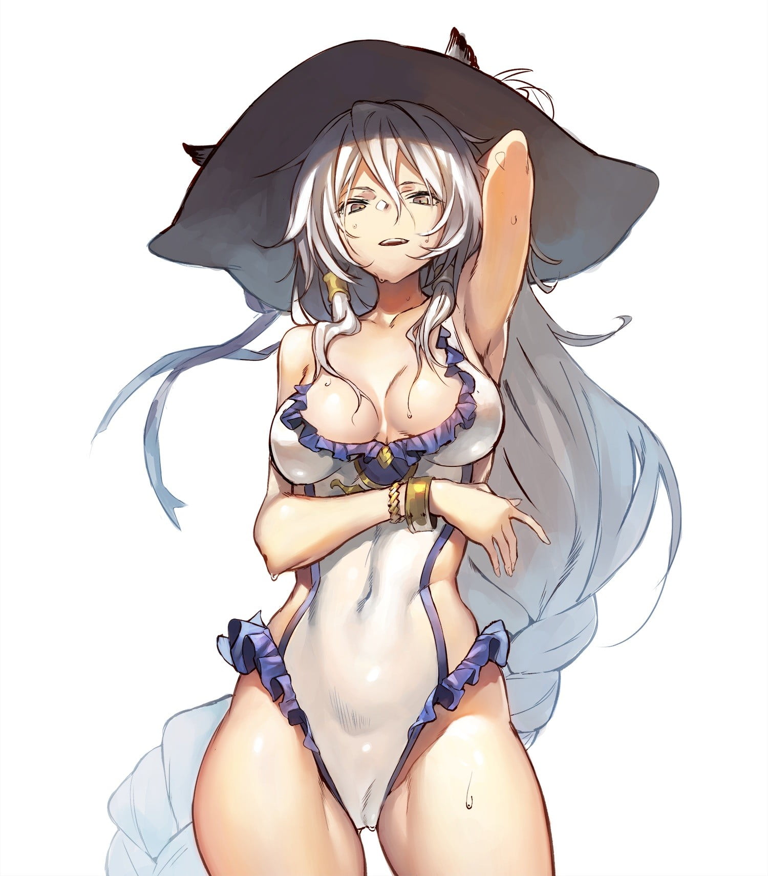 clothing, waist up, human representation, Granblue Fantasy, fashion, creativity, anime, indoors, hat, front view, studio shot, 720P, anime girls, portrait, Phone HD Wallpaper