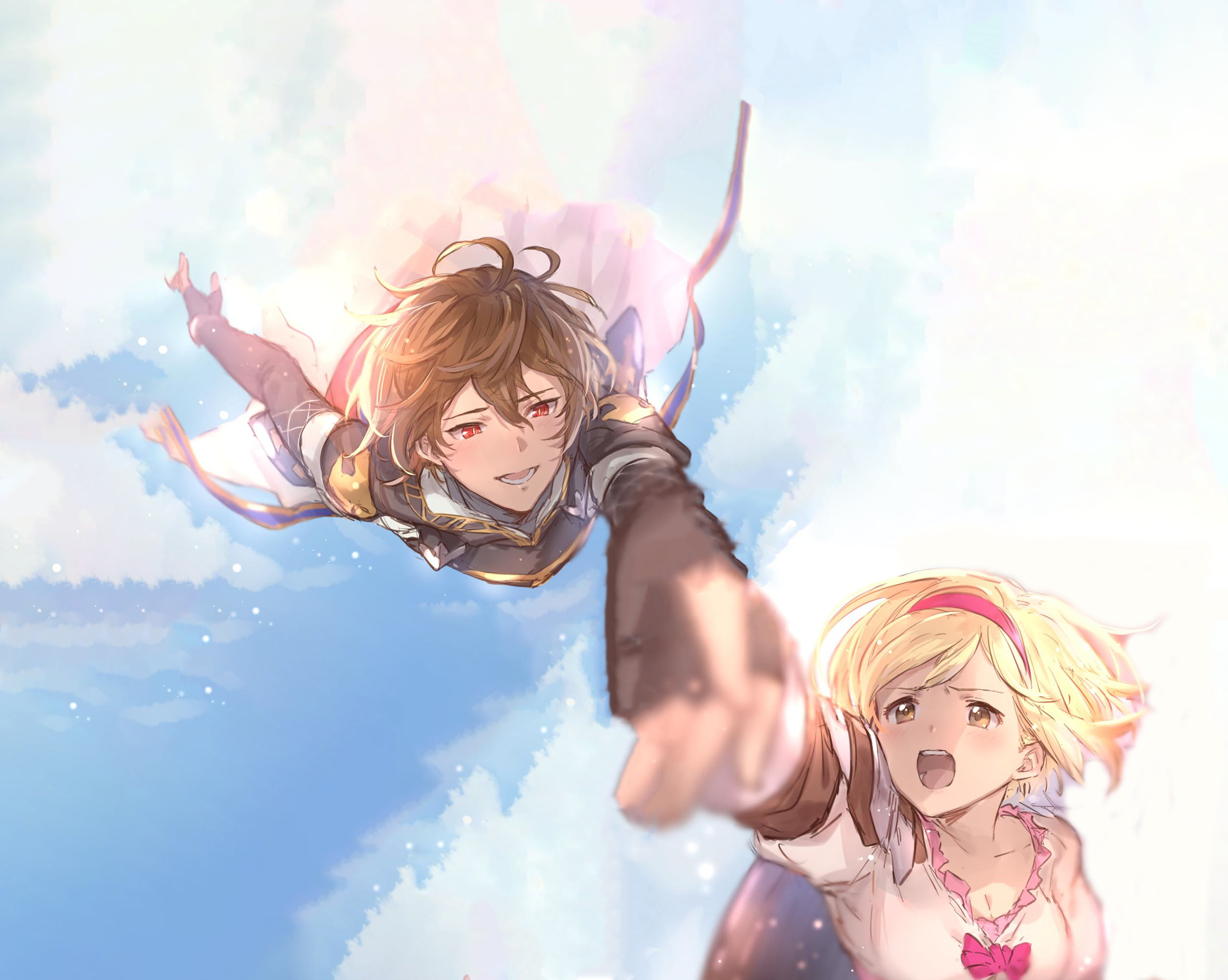Anime, 1080P, Sandalphon (Granblue Fantasy), Djeeta (Granblue Fantasy), Granblue Fantasy, HD Wallpaper