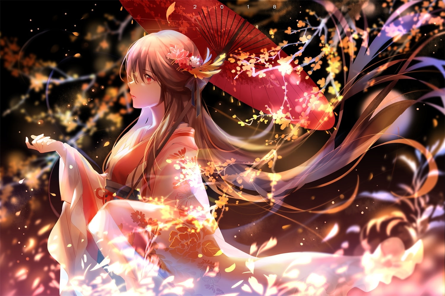 christmas decoration, Anime, one person, decoration, child, celebration, illuminated, traditional clothes, night, motion, women, nature, digital composite, HD Wallpaper