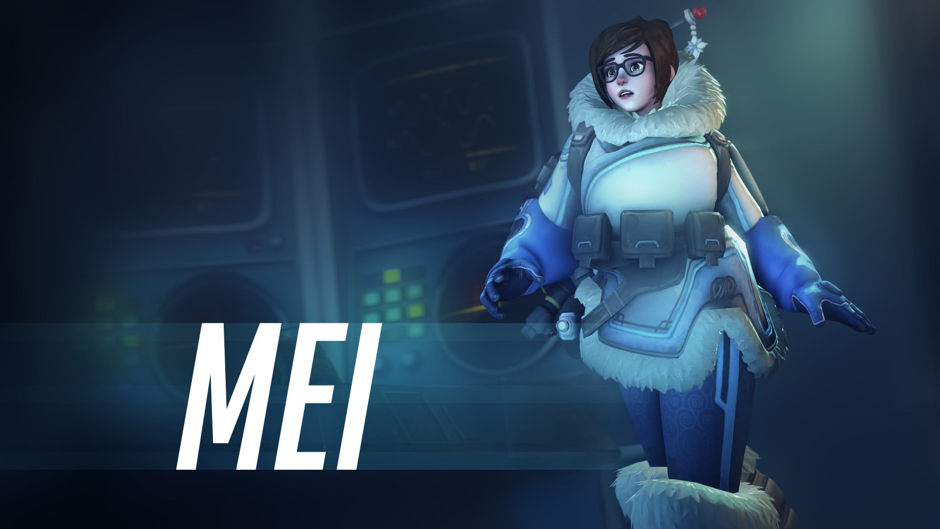 1080P, young adult, Ferexes, looking, glasses, fashion, young women, Overwatch, holding, mei, standing, one person, outdoors, women, Mei (Overwatch), illuminated, HD Wallpaper