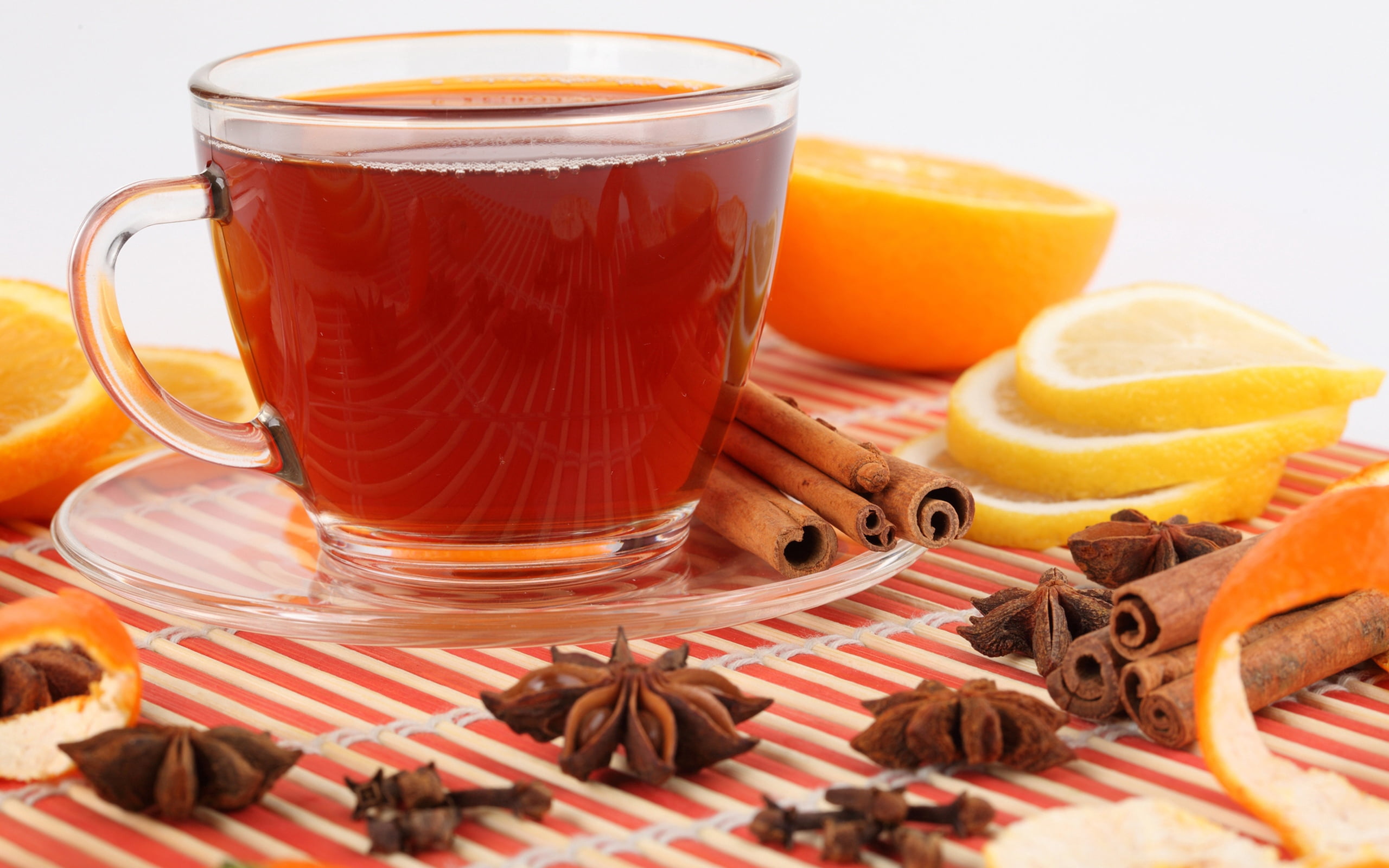 cup, glass, slice, star anise, scented, dessert, anise, gourmet, sweet Food, baked, 2K, drinking Glass, tea, white, food, christmas, clear, yellow, still life, HD Wallpaper