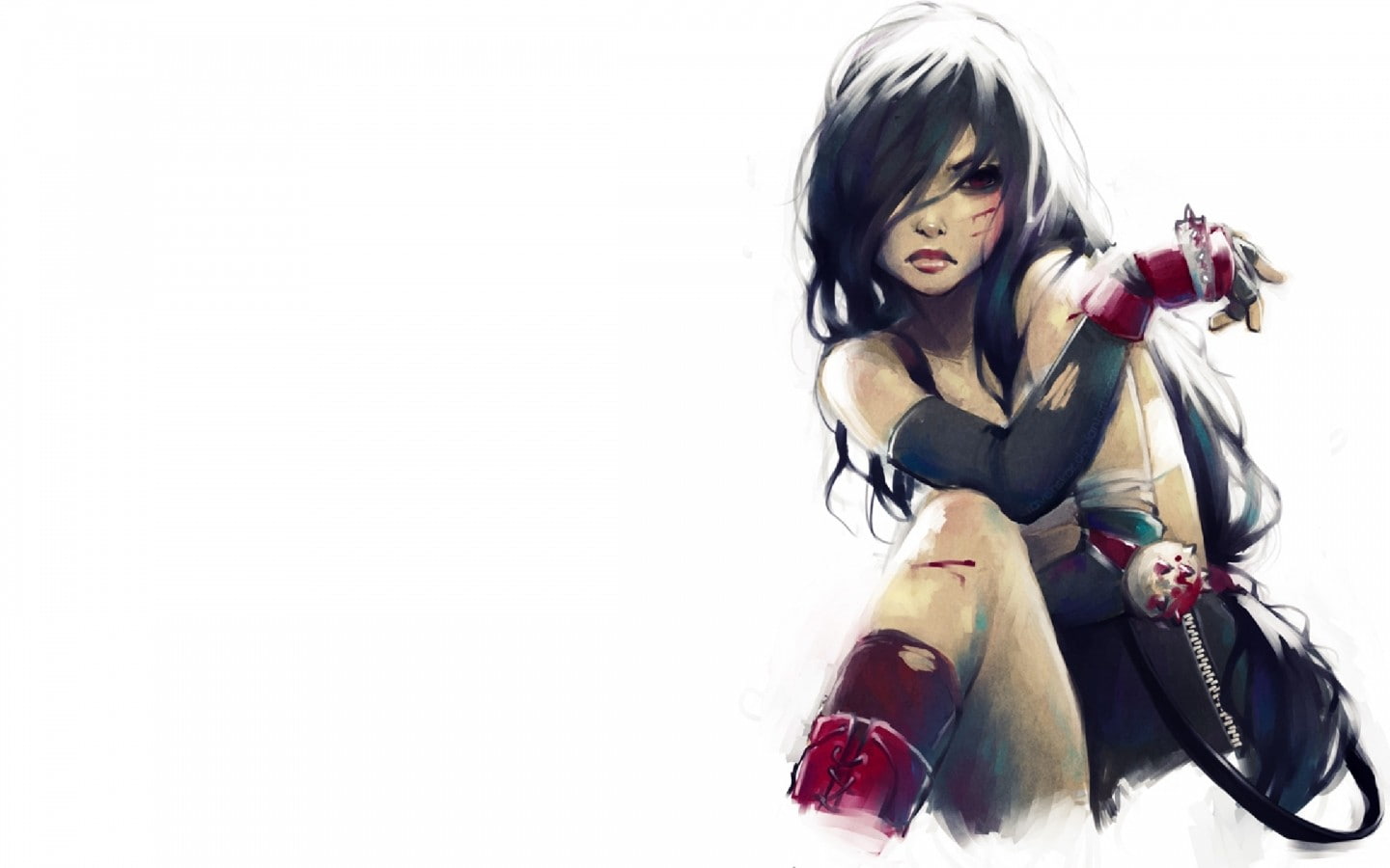 Tifa Lockhart, 720P, women, white background, Final Fantasy VII, artwork, HD Wallpaper