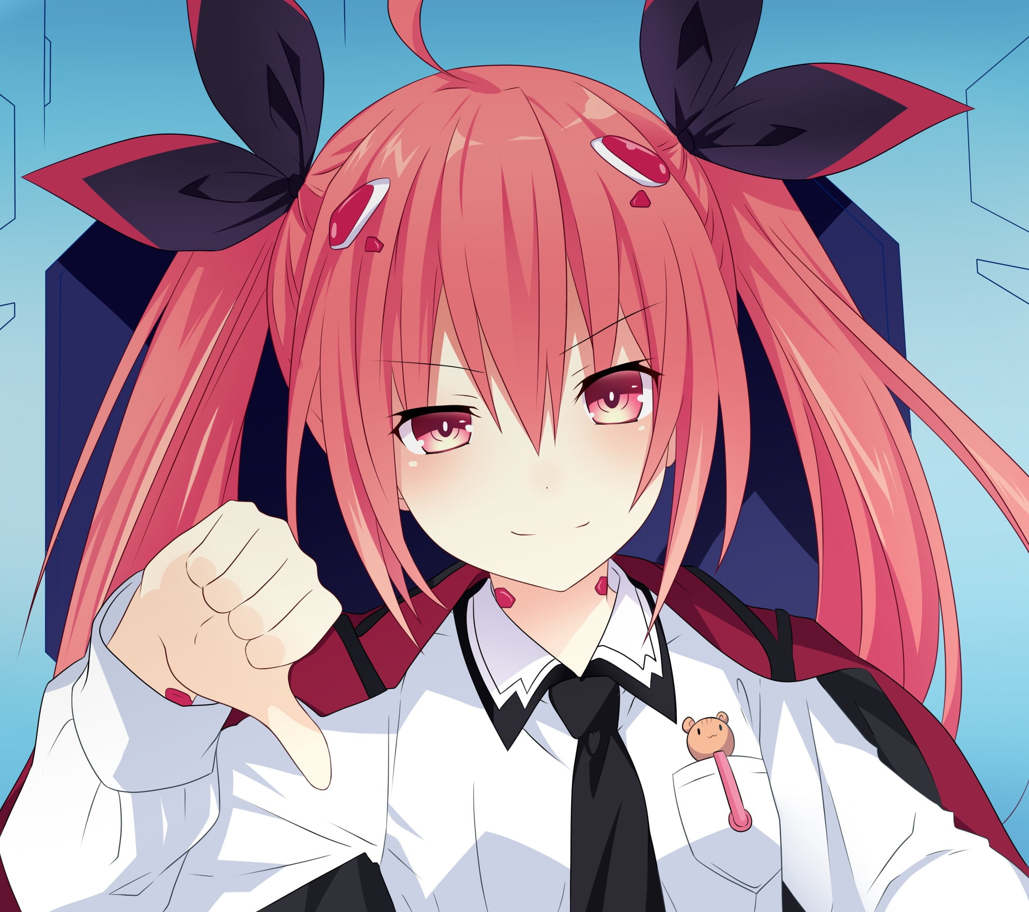 Itsuka Kotori, real people, religion, lifestyles, holding, front view, child, portrait, anime girls, red eyes, clothing, day, Date A Live, 1080P, leisure activity, HD Wallpaper
