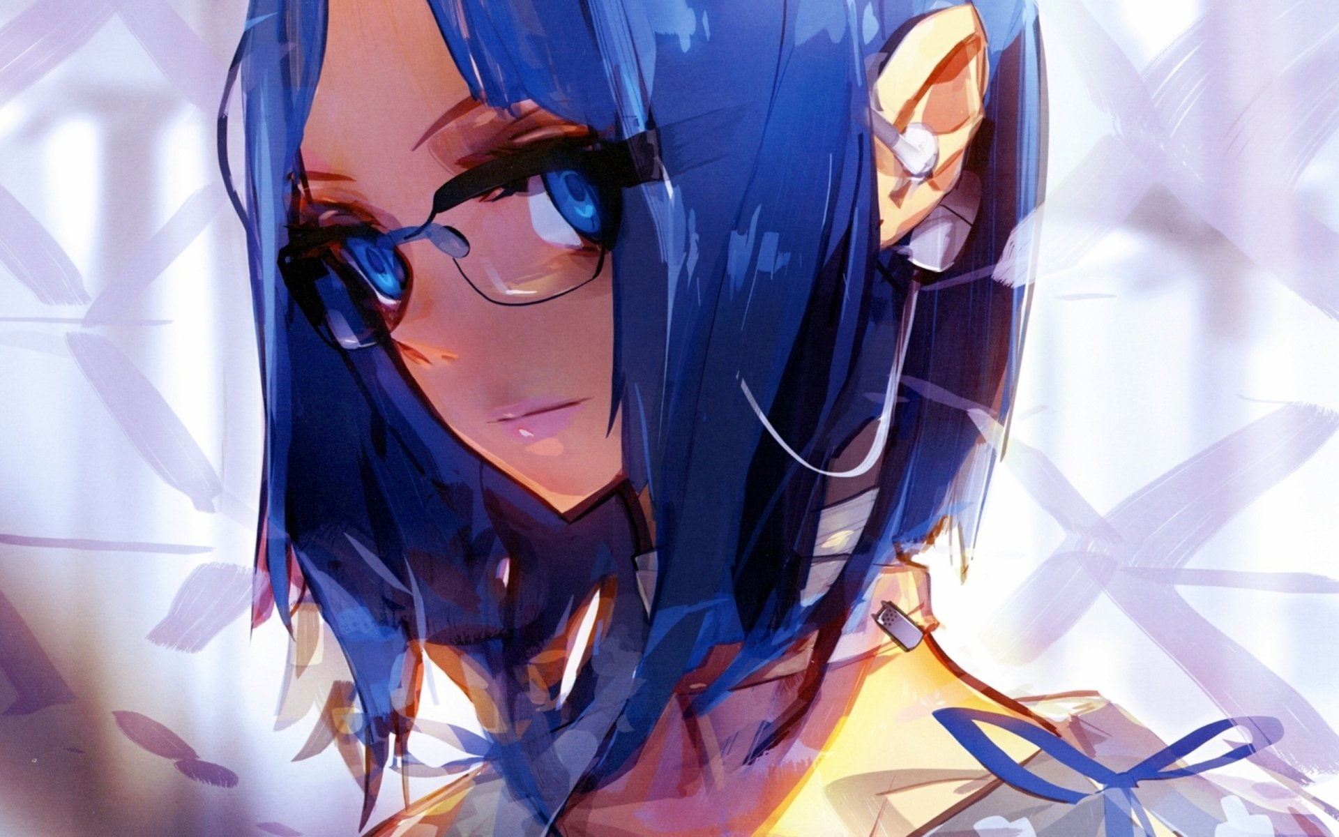  digital, Original, Blue Hair, character, Girl, Original (Anime), Anime, blue, haired, 1080P, HD Wallpaper