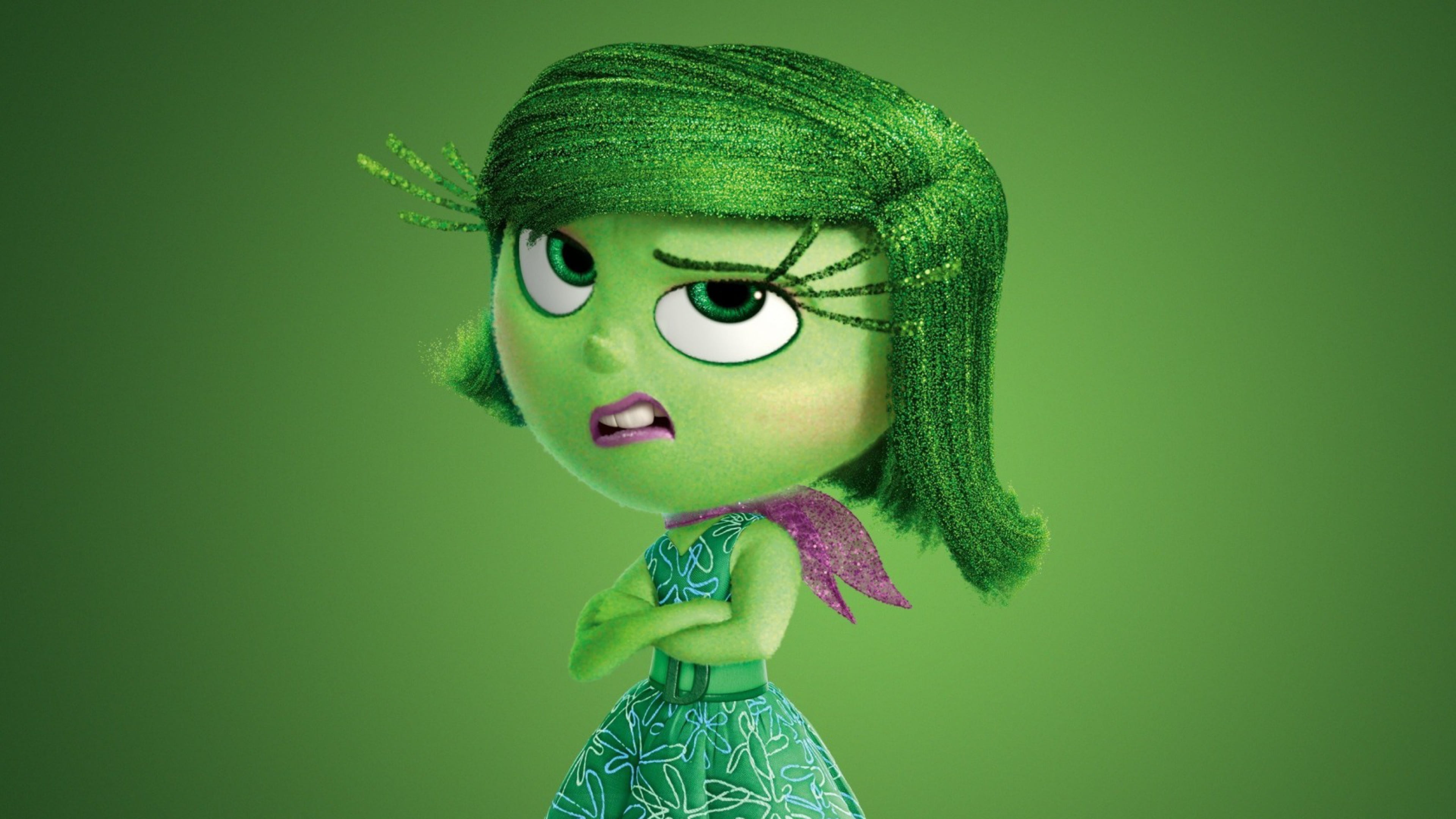 green color, green background, pixar, lifestyles, 4K, hairstyle, young adult, human face, beautiful woman, portrait, one person, indoors, child, women, HD Wallpaper
