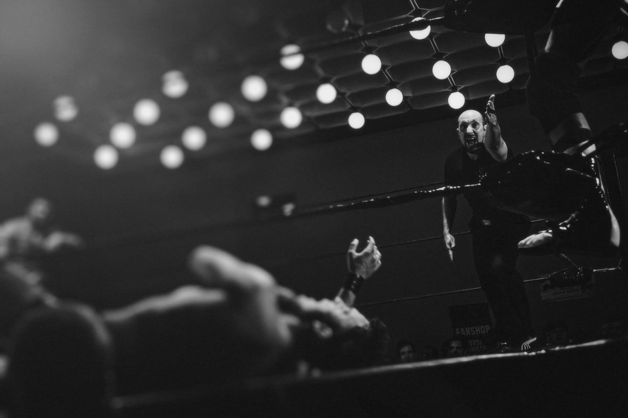 night, ko, competition, challenge, crowd, sport, looser, fight, indoors, boxing ring, leisure activity, arena, ring, wrestling, combat, punch, spotlight, HD Wallpaper