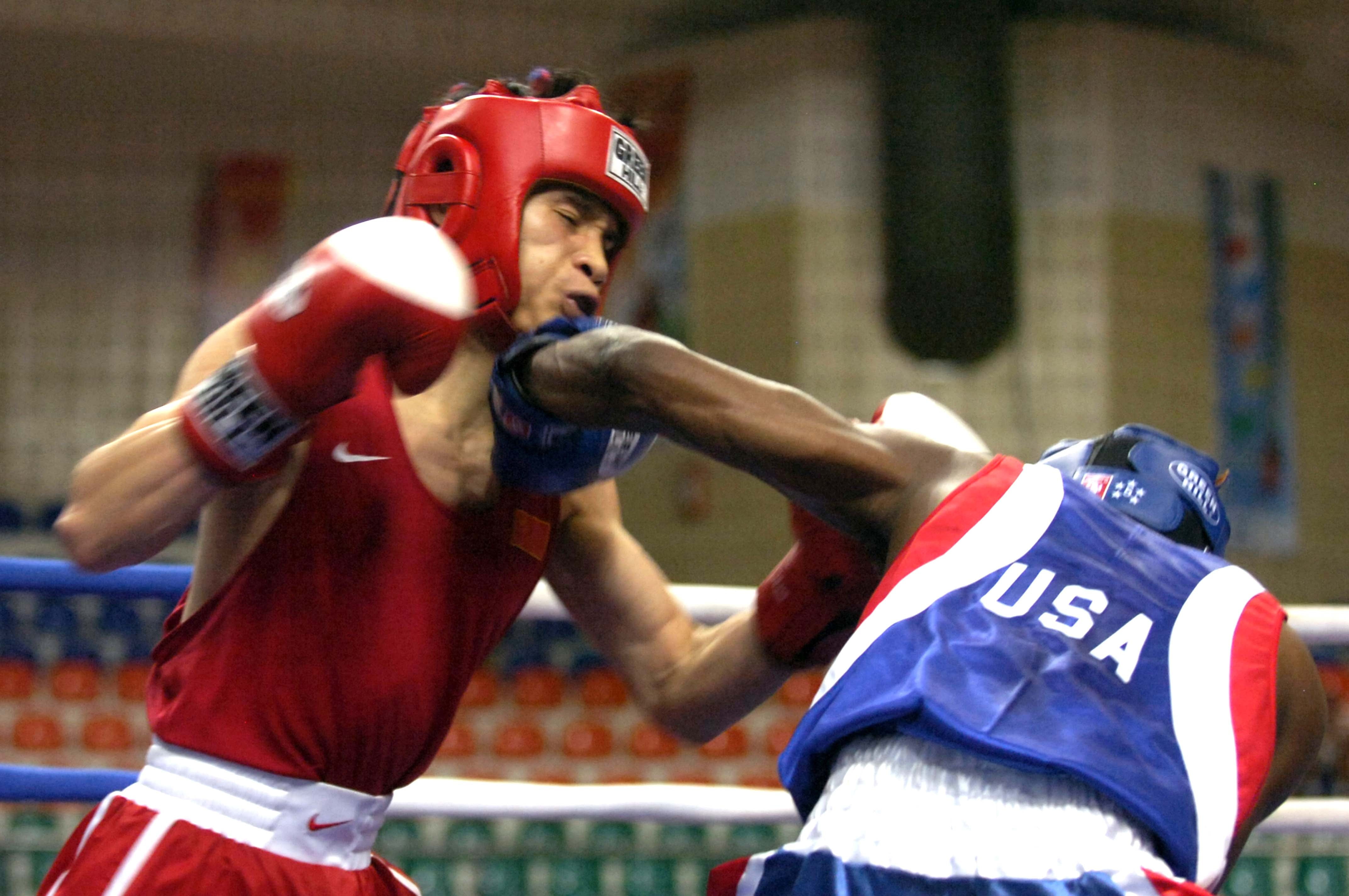 effort, determination, headgear, ring, boxers, boxing, glove, fitness, fight, focus on foreground, red, motion, aggression, athlete, headwear, punching, HD Wallpaper