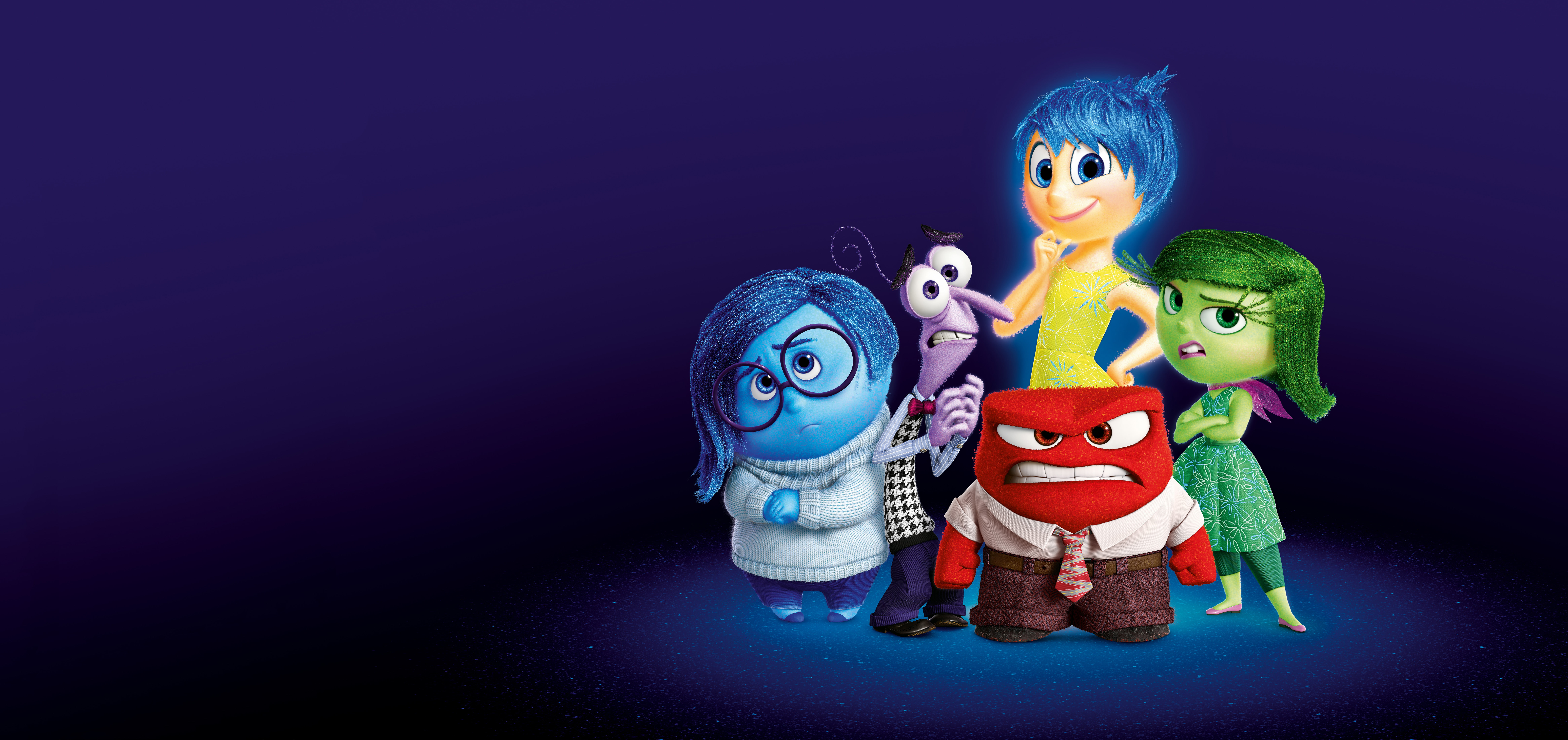 8K, colored background, fun, people, toy, two people, Pixar, human representation, indoors, human limb, studio shot, Inside Out, copy space, full length, HD Wallpaper