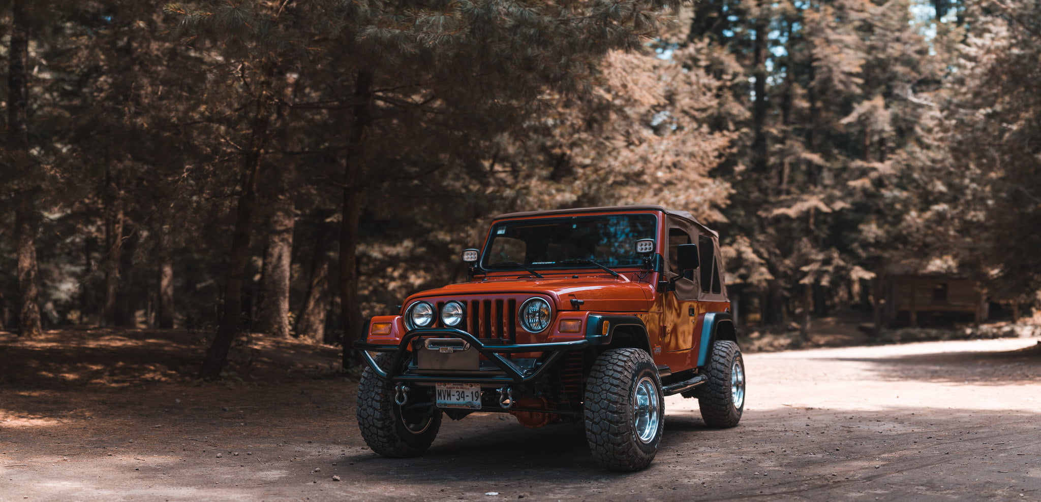 trees, transportation, land vehicle, plant, day, jinrikisha, front angle view, Jeep, road, city, taxi, vehicle, forest, no people, land, travel, rickshaw, HD Wallpaper