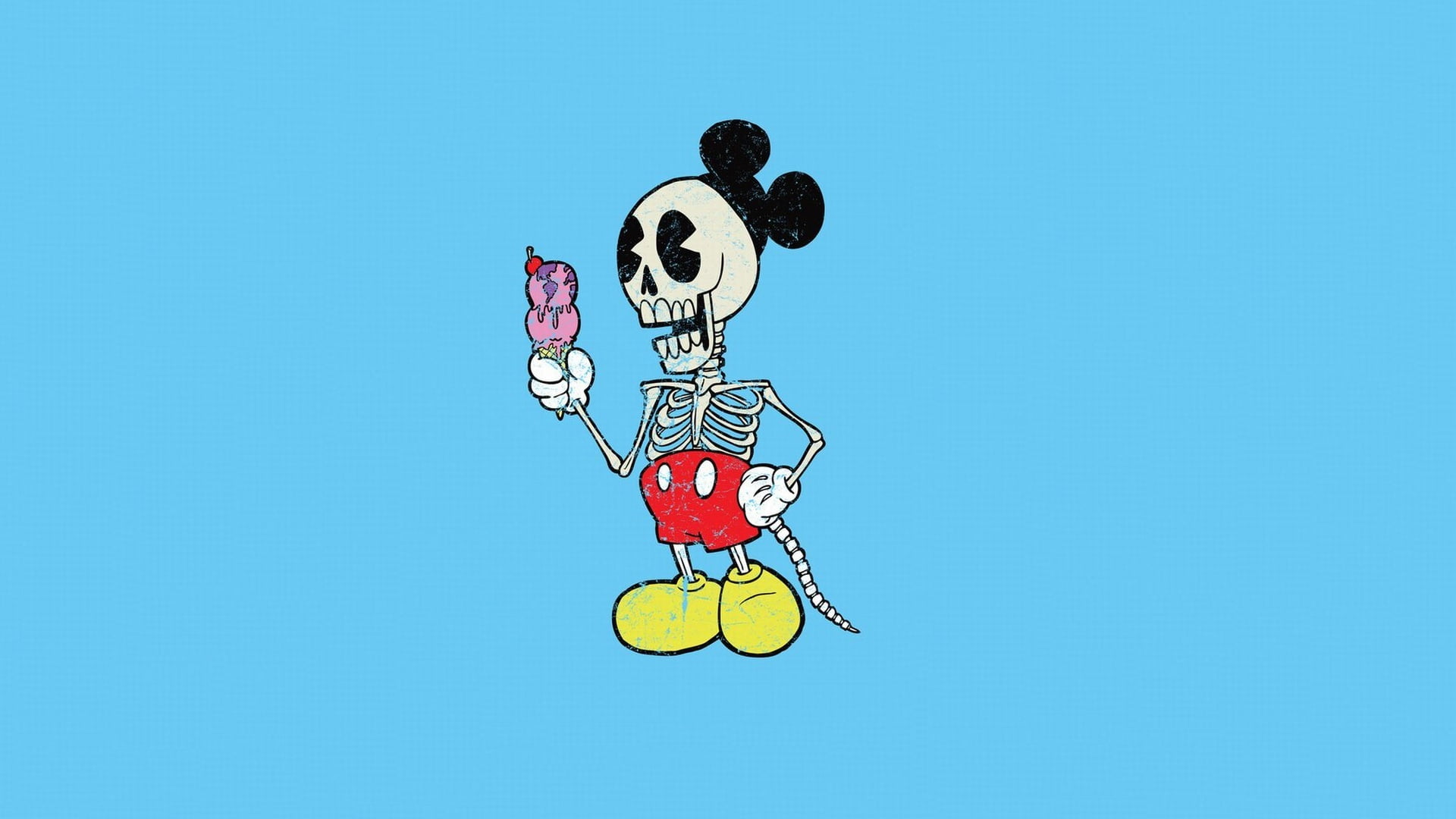 child, no people, colored background, childhood, blue Background, Alejandro Giraldo, day, fun, humor, cheerful, painted Image, doodle, Ice cream, copy space, HD Wallpaper