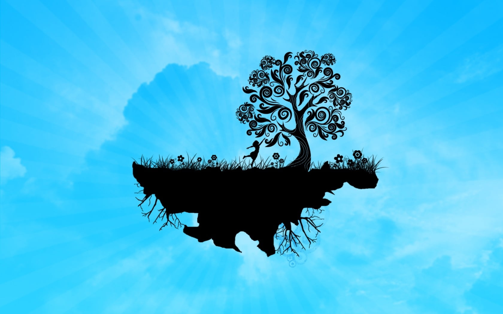 outdoors, animal, cloud - sky, water, tree, art and craft, mood, no people, day, cultures, illustraiton, low angle view, summer, silhouette, backgrounds, HD Wallpaper