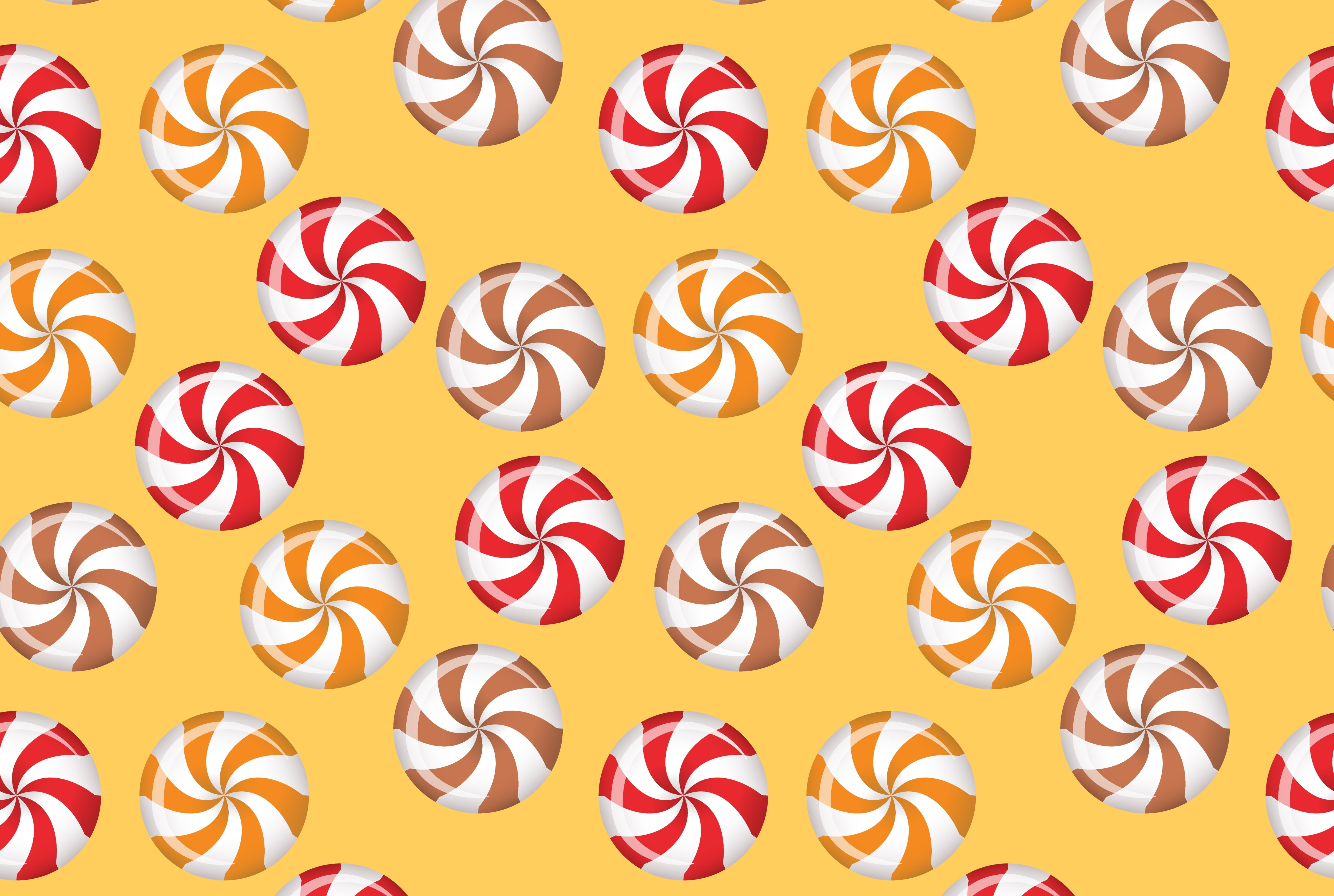 unhealthy eating, freshness, sweet food, floral pattern, backgrounds, balls, ready-to-eat, caramels, studio shot, baked, lollipops, variation, illustraiton, HD Wallpaper