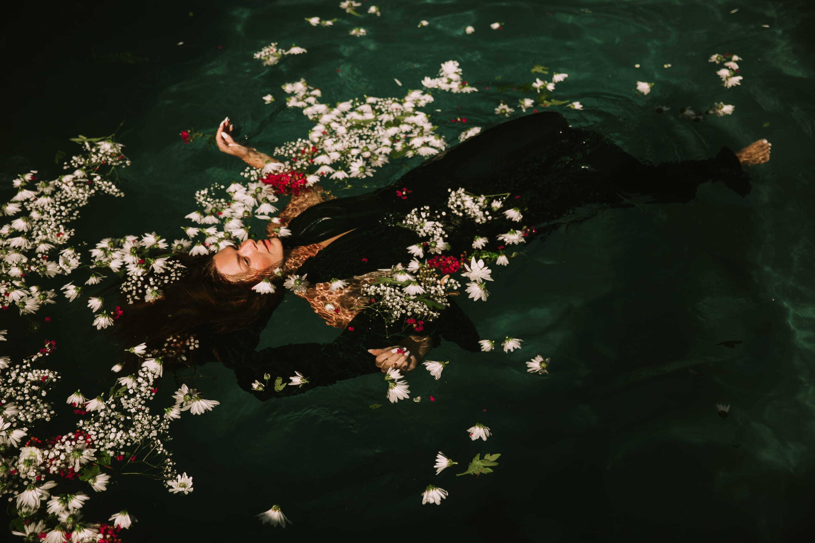 cherry tree, sleeveless, white color, dress, close-up, day, botany, water, nature, plant, plant part, green color, female, no people, lady of the lake, HD Wallpaper