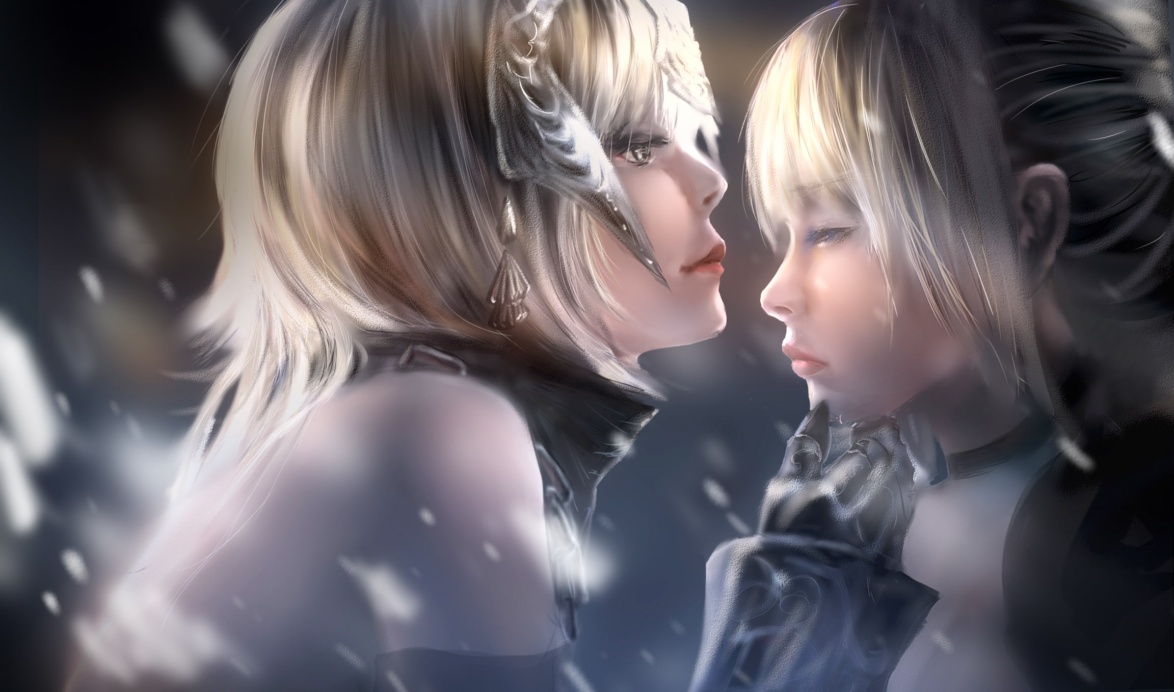 couple - relationship, Fate Series, two people, beautiful woman, Saber Alter, headshot, blond hair, togetherness, Jeanne dArc, portrait, Saber, bonding, HD Wallpaper