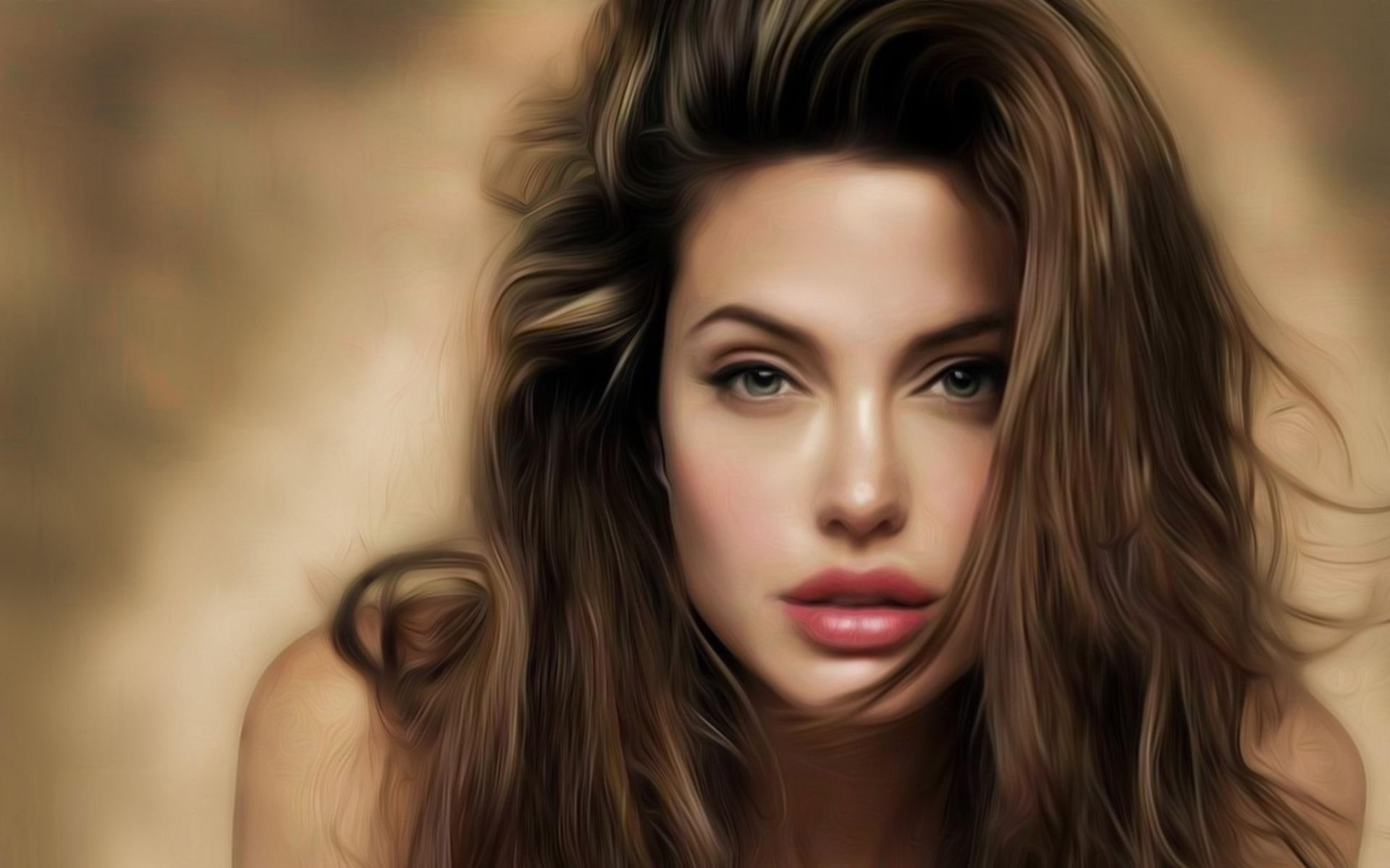 angelina jolie, angelina, blonde, jolie, artistic, drawing, 1080P, hair, woman, 1920x1200, HD Wallpaper