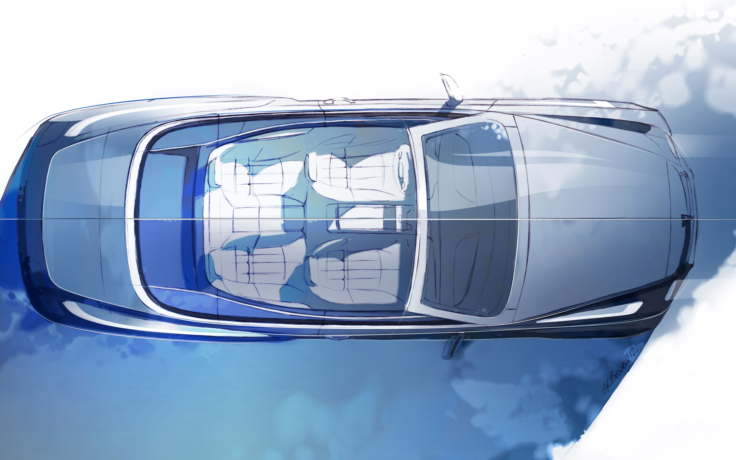 cars, 2K, hd, drawing, mulsanne, bentley, sketch, HD Wallpaper