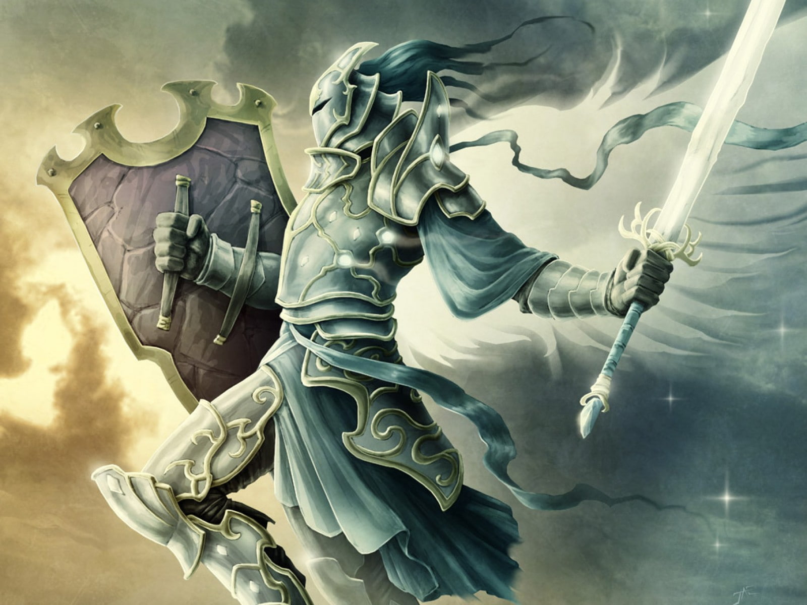 fantasy, angel, warrior, 720P, hd, HD Wallpaper