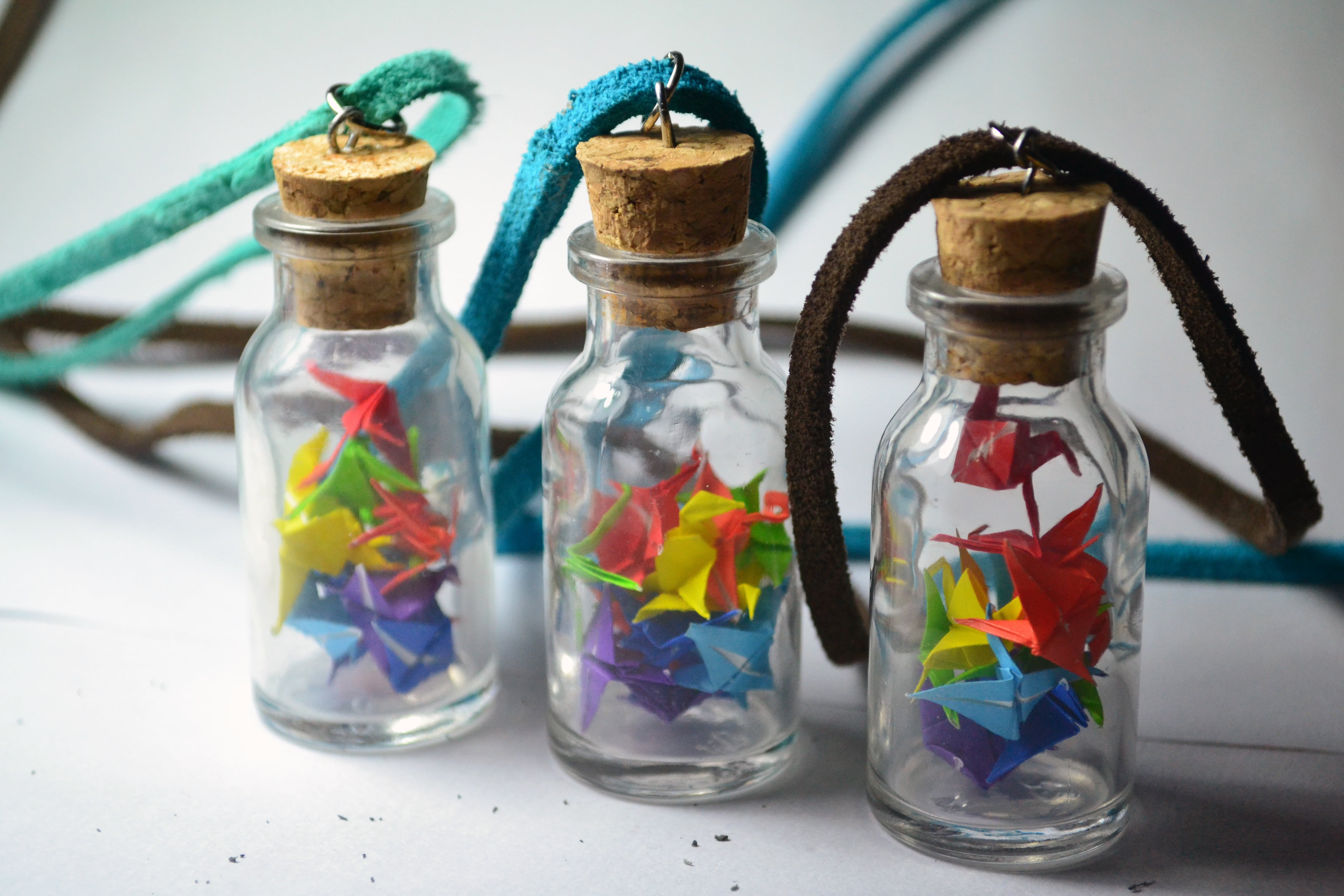 multi colored, focus on foreground, paper, variation, flower, plant, tsuru, table, paste, bottles, art and craft, indoors, still life, creativity, choice, HD Wallpaper