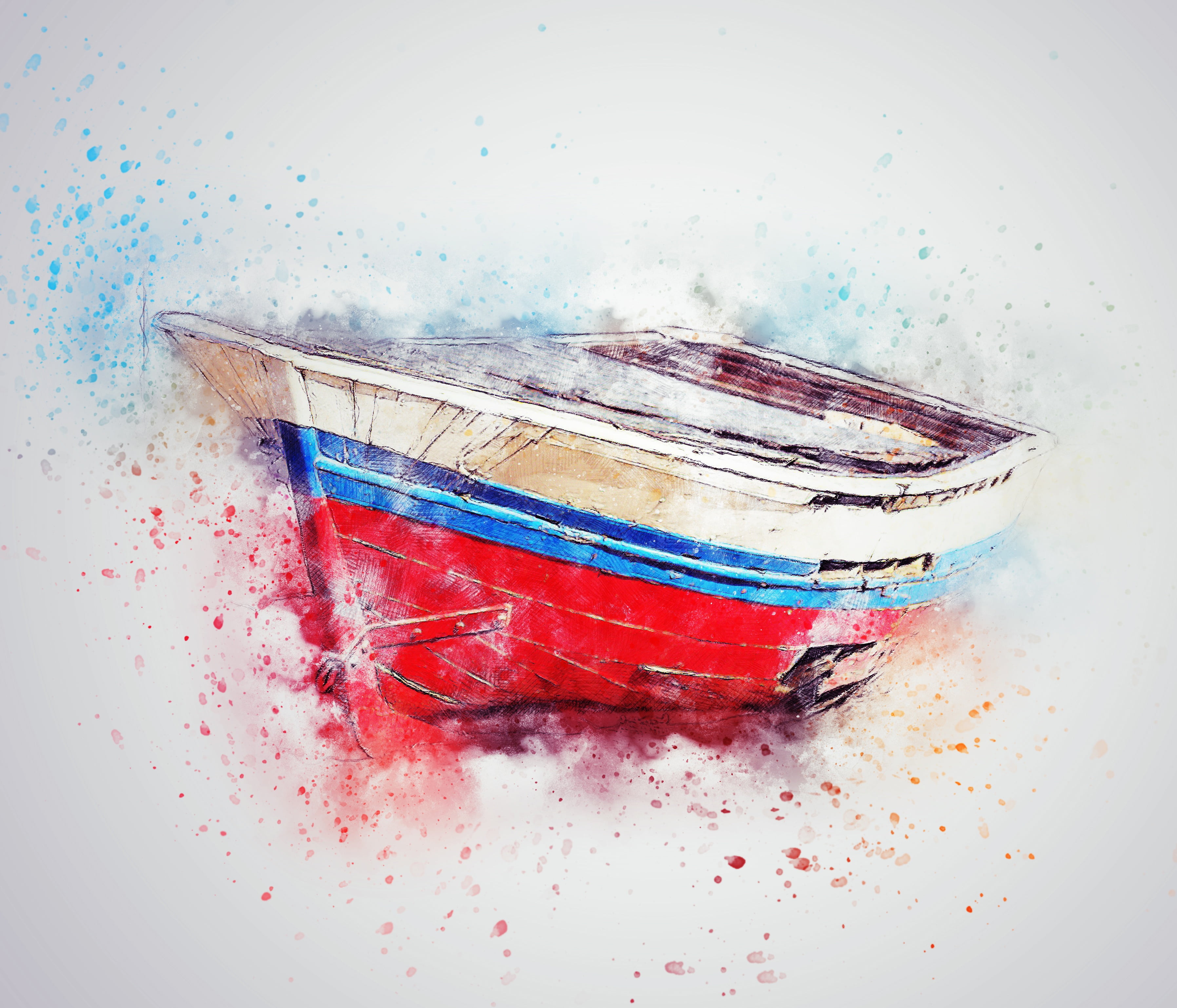 2K, white color, design, t-shirt, ship, multi colored, day, high angle view, photo, destruction, studio shot, messy, red, misfortune, art, close-up, water, HD Wallpaper