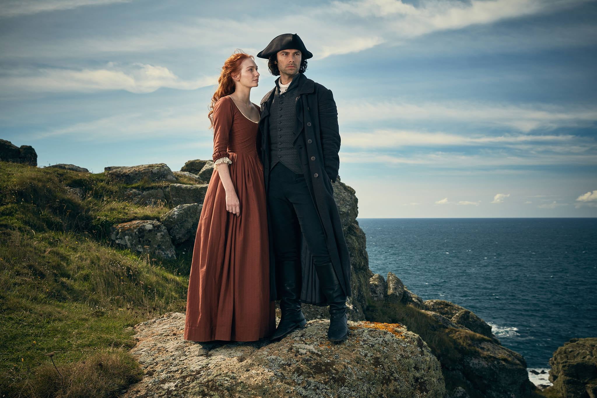 Poldark , rock, water, real people, beauty in nature, demelza, standing, togetherness, couple - relationship, outdoors, adult, positive emotion, 1080P, HD Wallpaper
