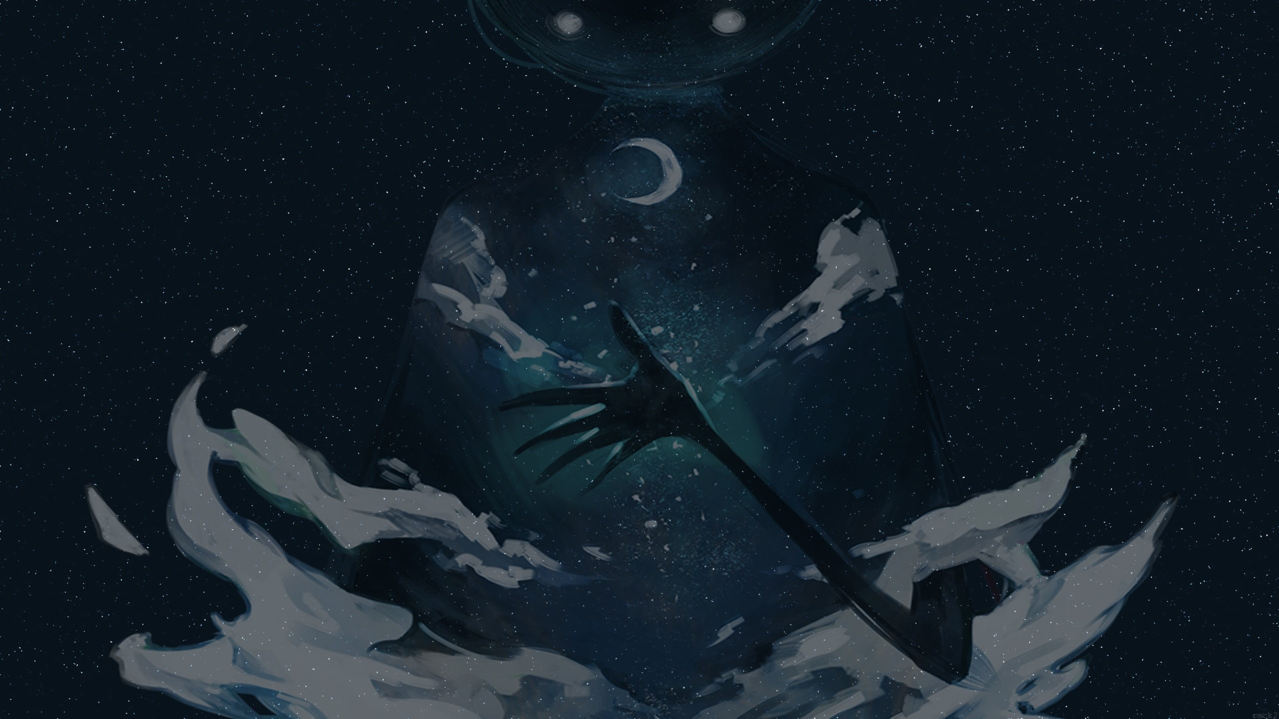 piano, stars, Deemo, 2K, HD Wallpaper