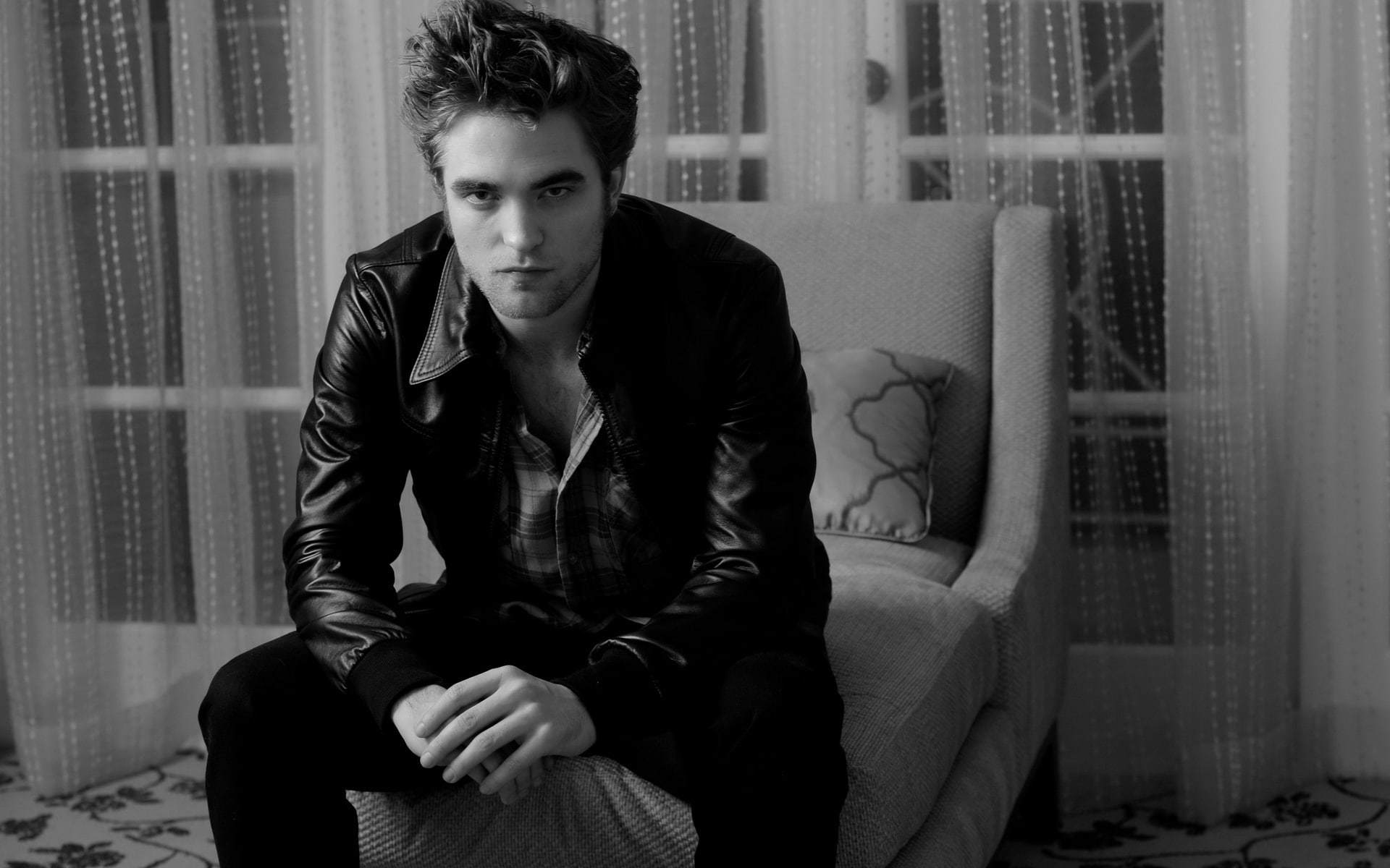 black, 1080P, white, robert, pattinson, HD Wallpaper