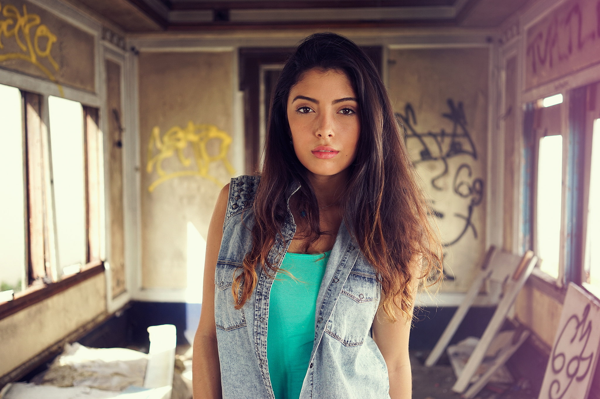 look, Isabella D, brunette, 1080P, girl, HD Wallpaper