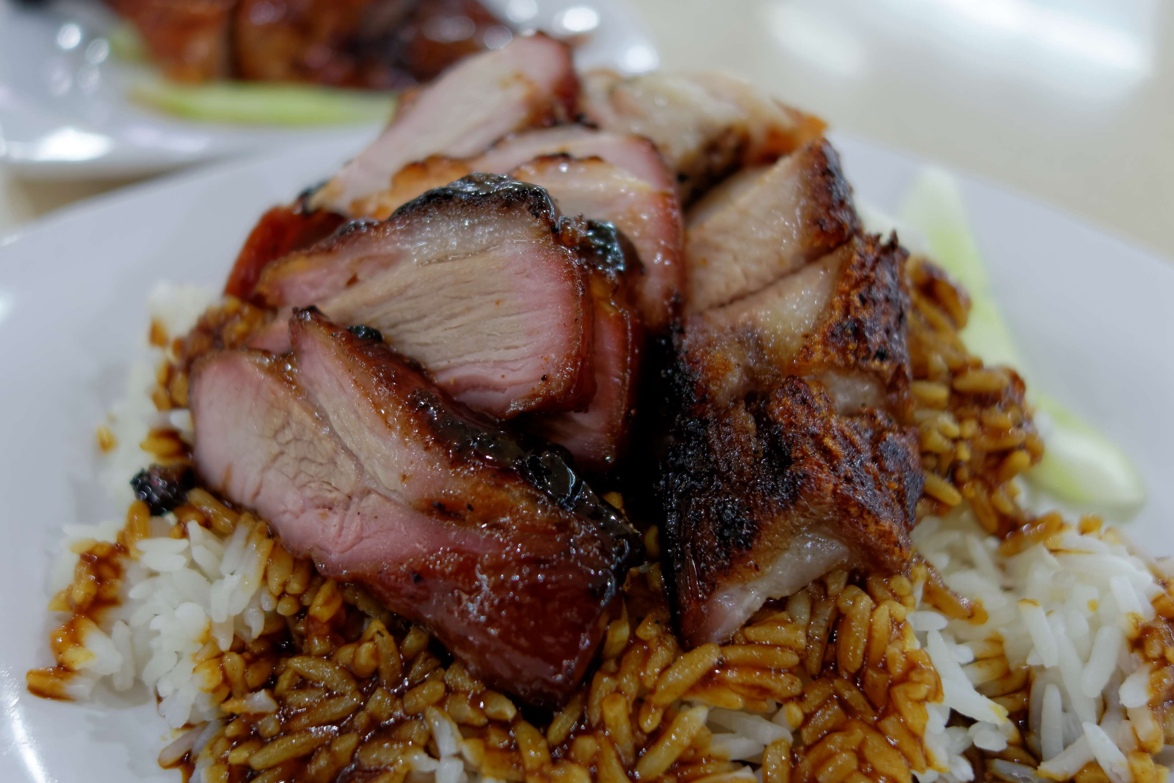 indoors, wellbeing, dinner, food and drink, char siew, rice, 4K, white meat, seafood, ready-to-eat, selective focus, high angle view, crockery, chinese, HD Wallpaper