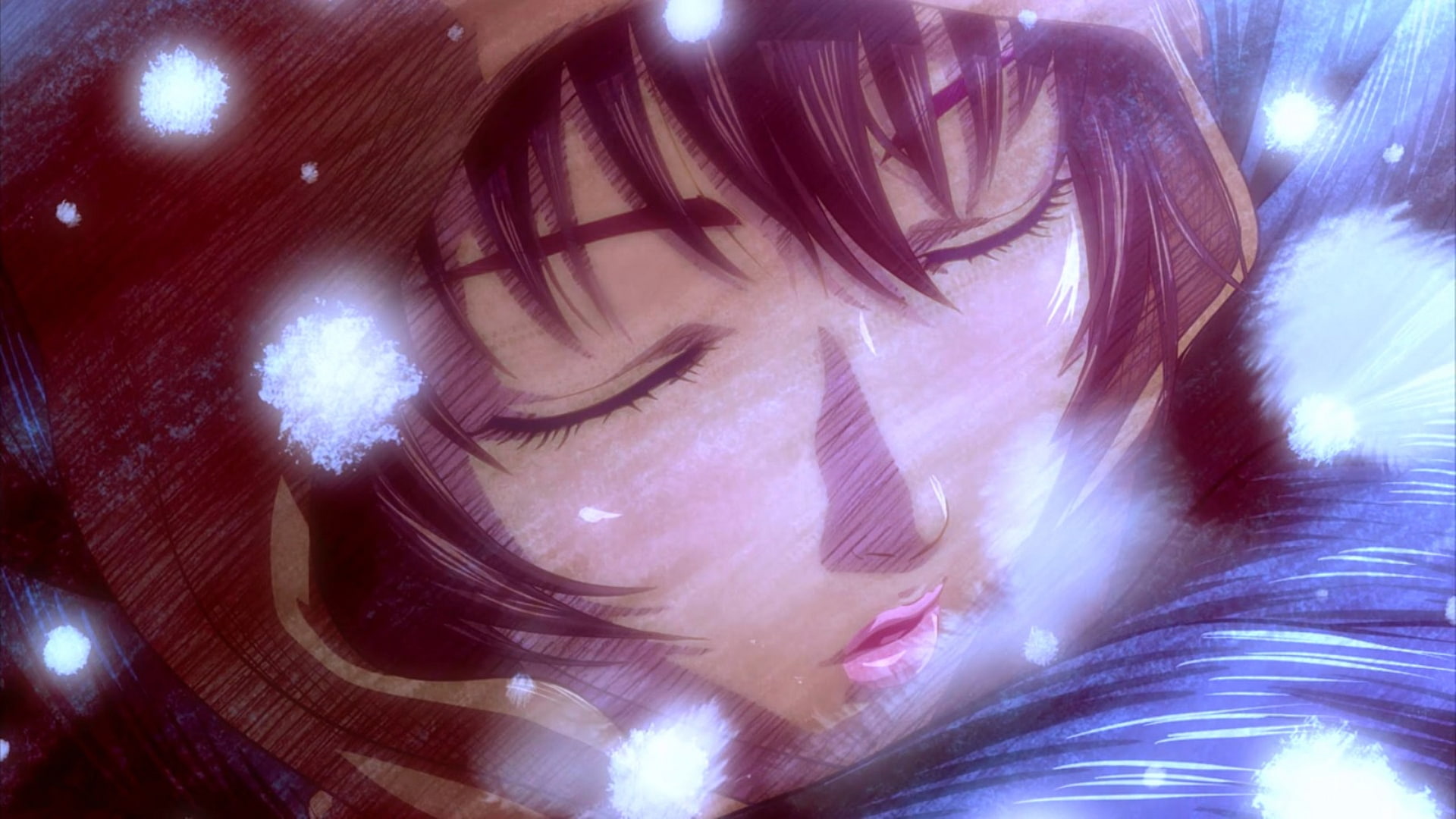 eyes closed, closed eyes, hair, one person, indoors, nightlife, young women, berserk 2016, portrait, young adult, digital composite, 1080P, Anime, emotion, HD Wallpaper