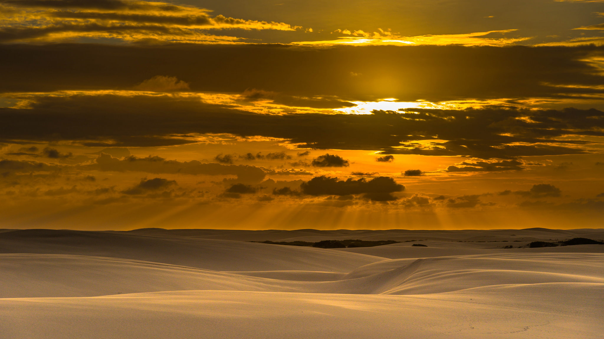 Maranhão, Sunset at Lençóis Maranhenses, 1080P, Brasil, HD Wallpaper
