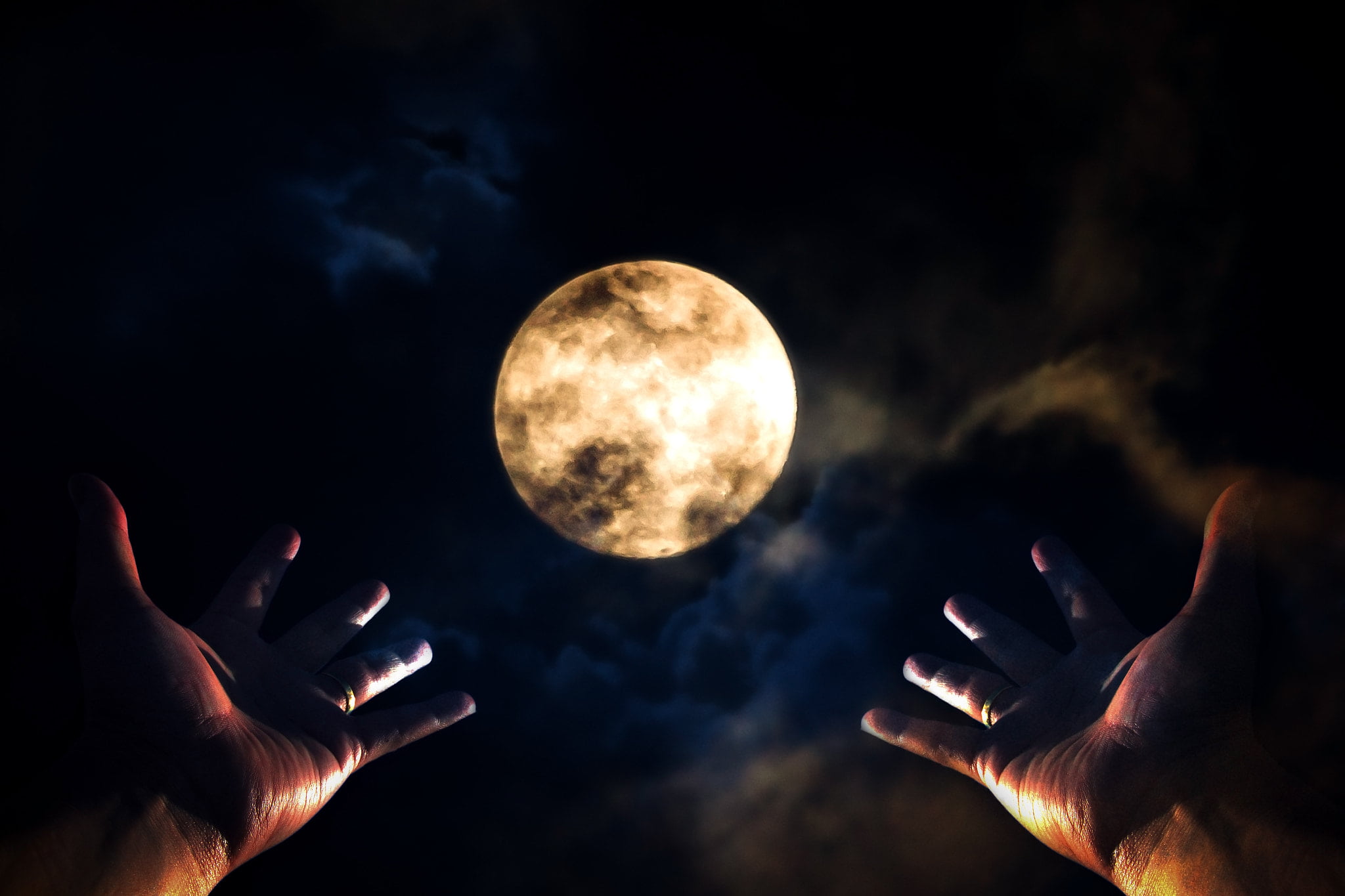 human body part, astronomy, real people, holding, 1080P, body part, dark, night, unrecognizable person, human limb, nature, colored, space, two people, HD Wallpaper