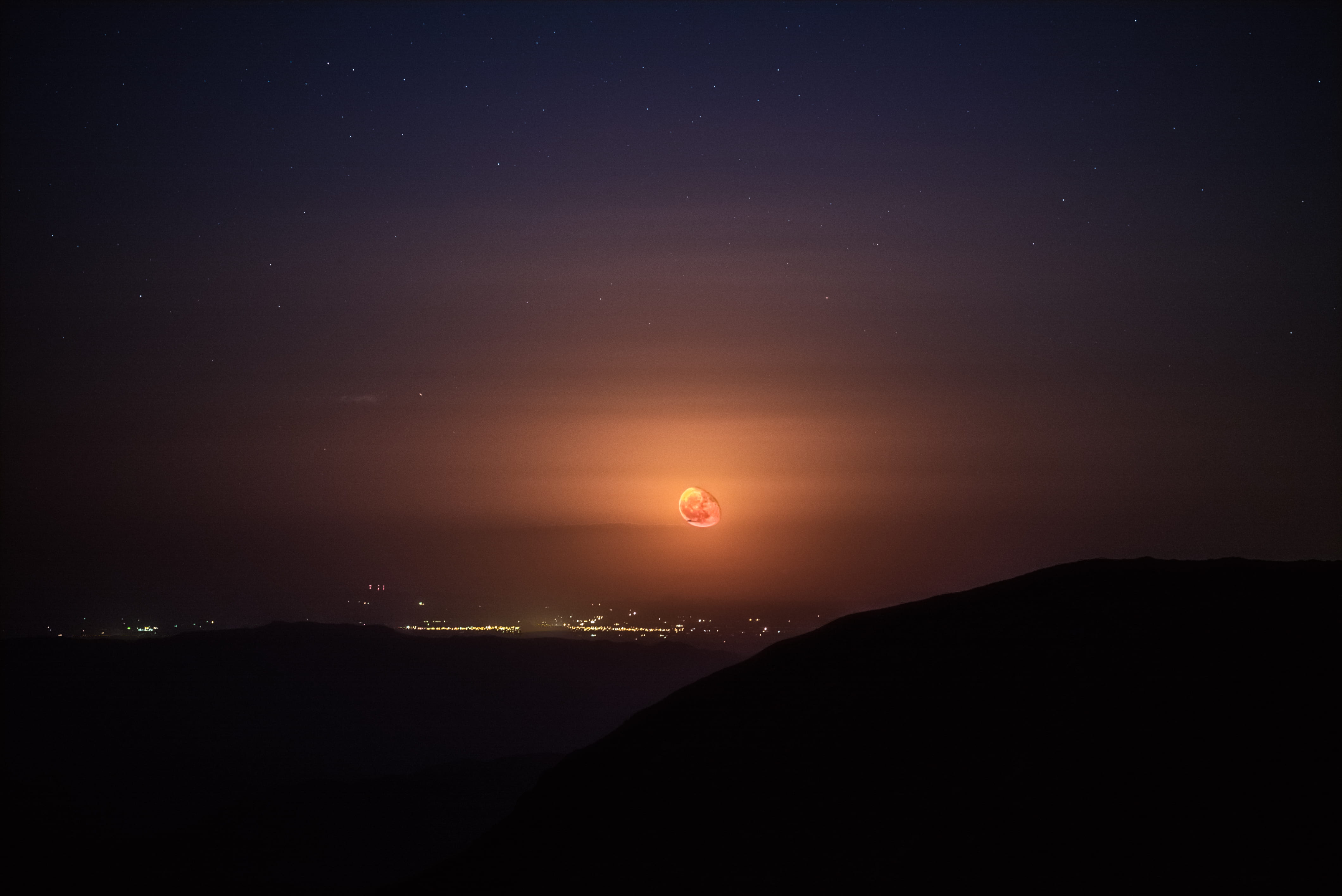 sunset, lunar, non-urban scene, space, night sky, cityscape, environment, explosions, star - space, tranquil scene, unsplash, sky, 4K, photo, HD Wallpaper
