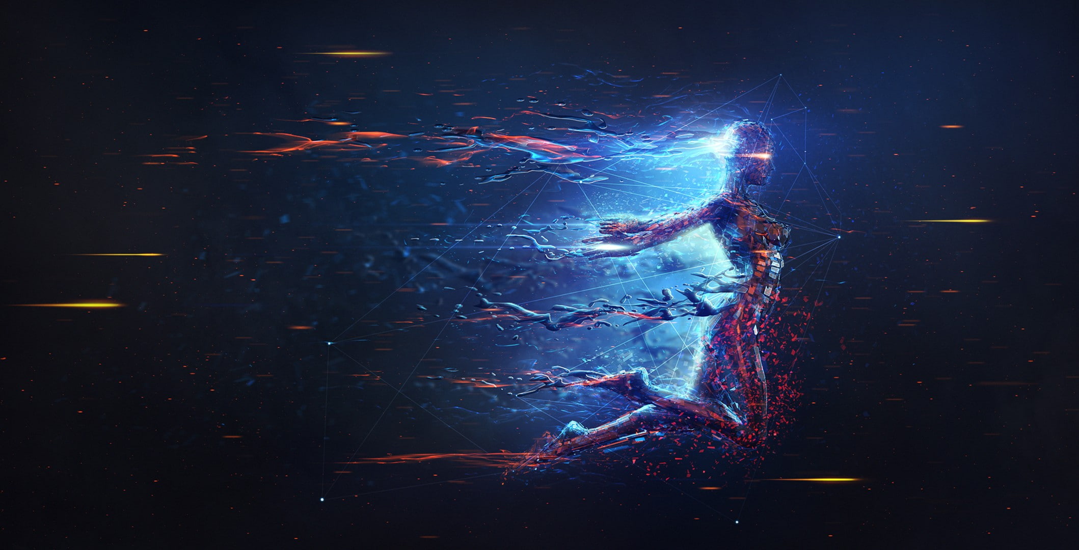 1080P, abstract, sacred geometry, science fiction, women, digital art, artwork, robot, HD Wallpaper