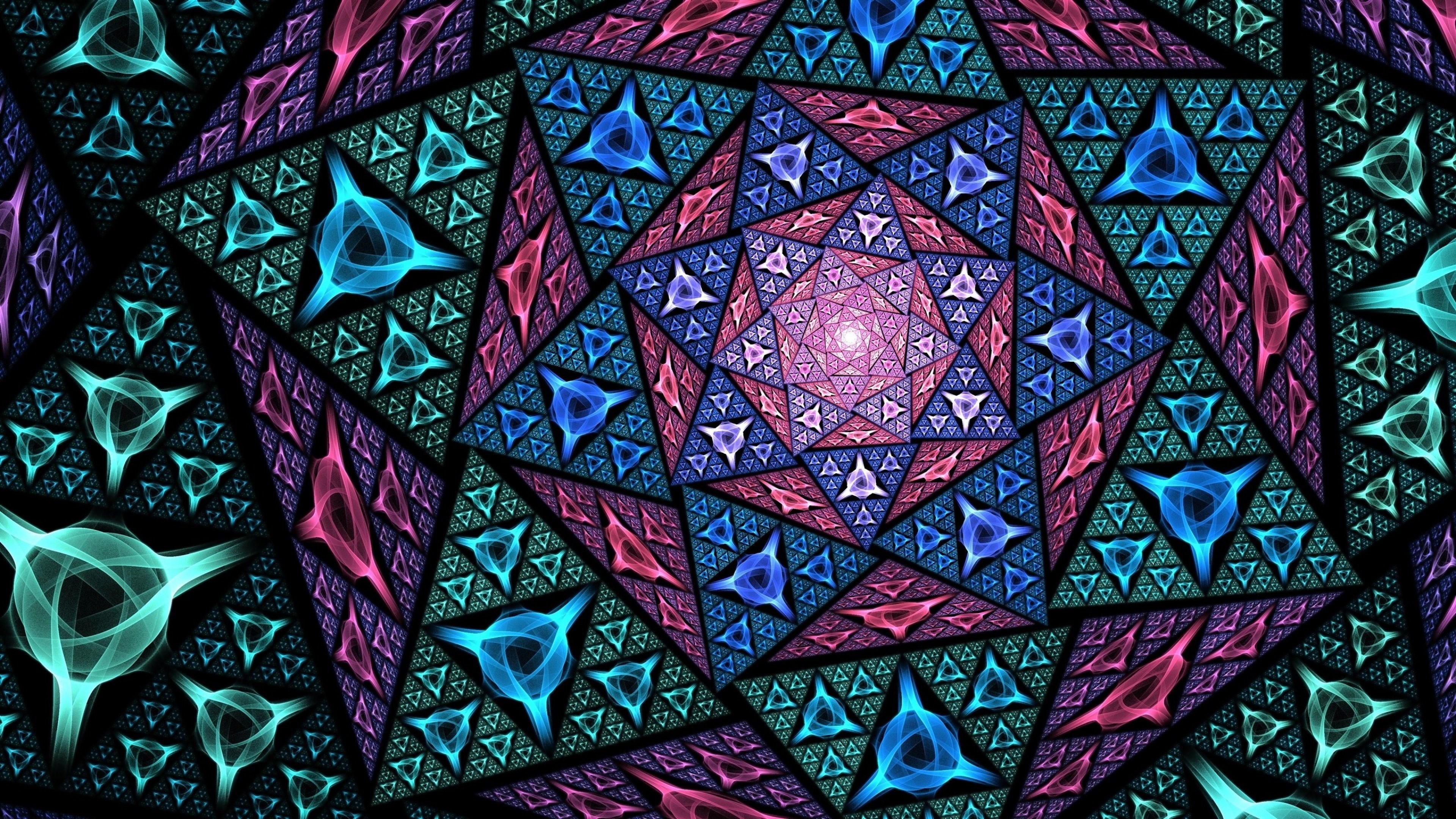 mosaico, abstracto, HD, 8k, 4K, 4k, fractal, HD Wallpaper