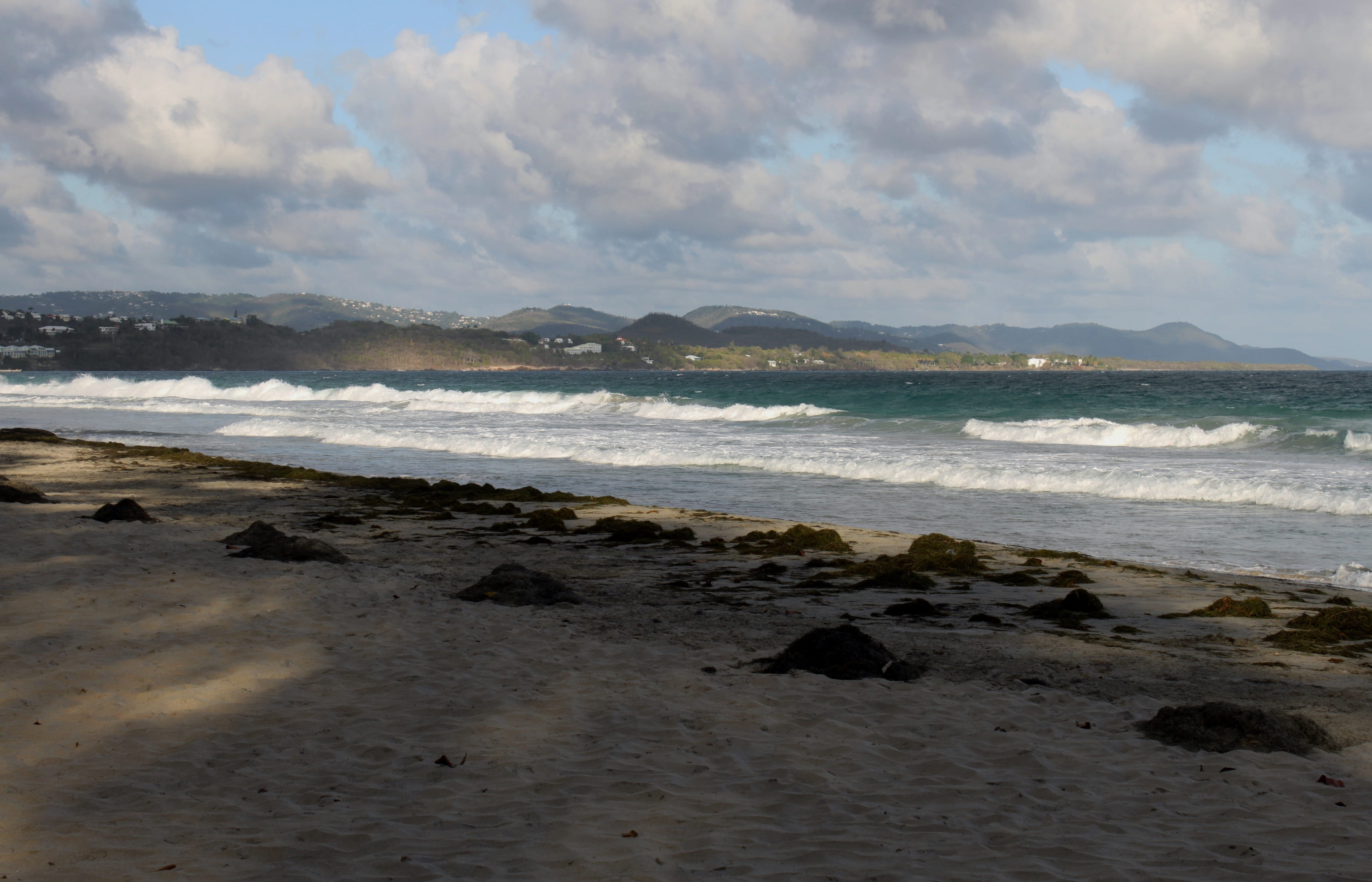 rock, tranquility, nature, Cloud, sand, Martinique, tranquil scene, Ocean, outdoors, water, cloud - sky, beauty in nature, sky, sea, scenics - nature, solid, HD Wallpaper