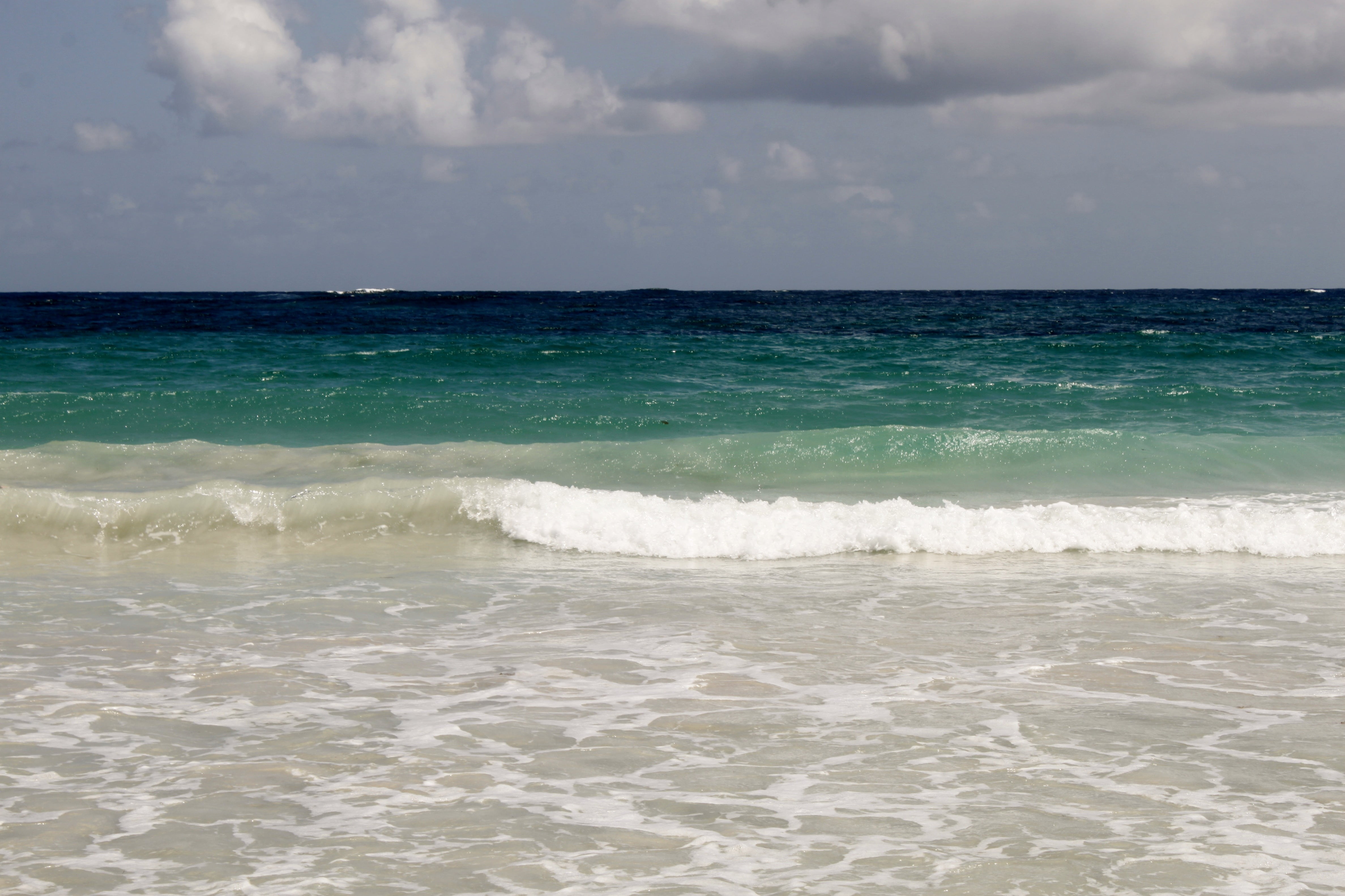 tranquil scene, land, beach, sport, sand, 4K, tranquility, horizon over water, scenics - nature, surfing, wave, motion, idyllic, beauty in nature, cloud - sky, HD Wallpaper