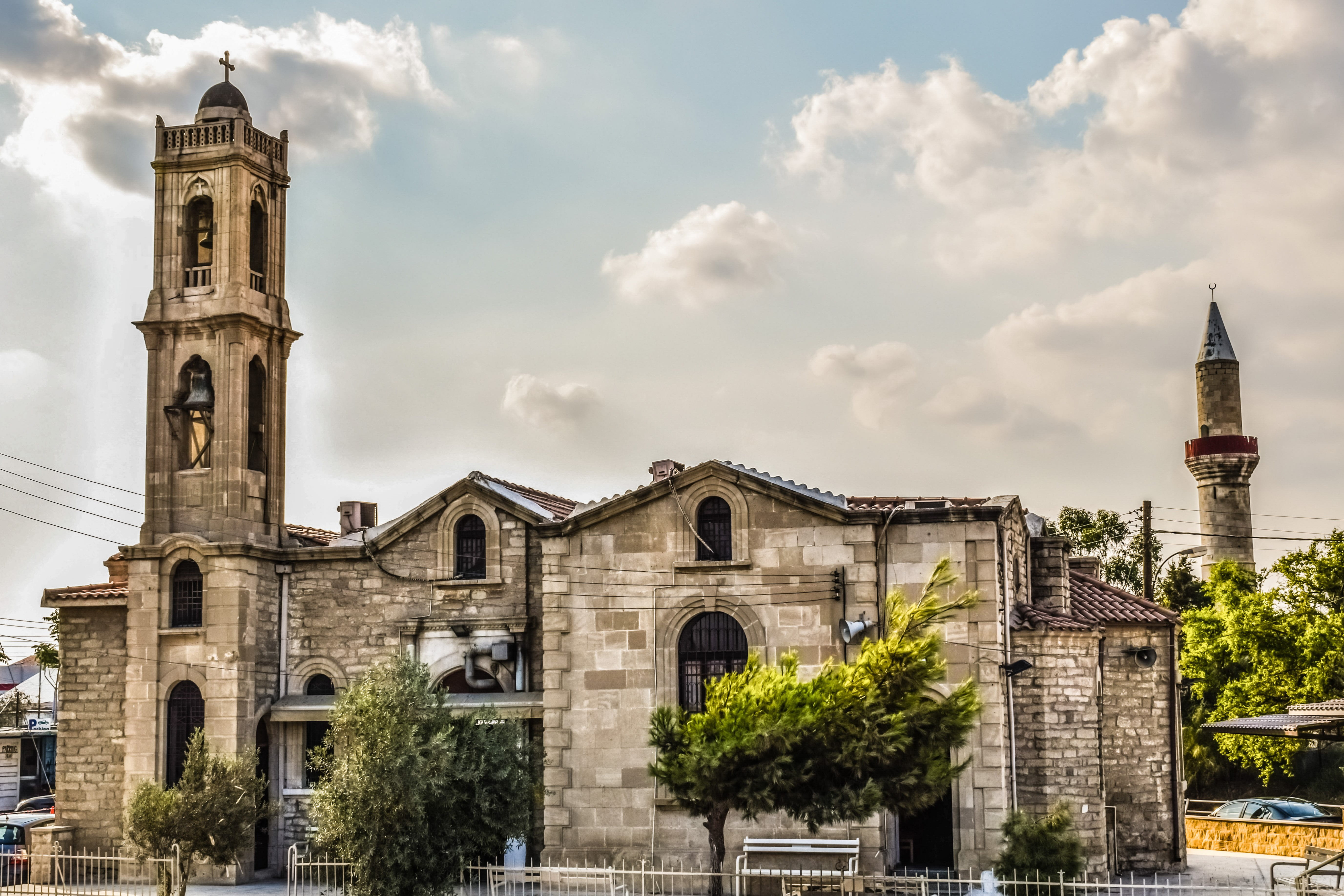 outdoors, place of worship, spire, islam, christianity, history, belief, church, the past, spirituality, no people, sky, built structure, cyprus, architecture, HD Wallpaper