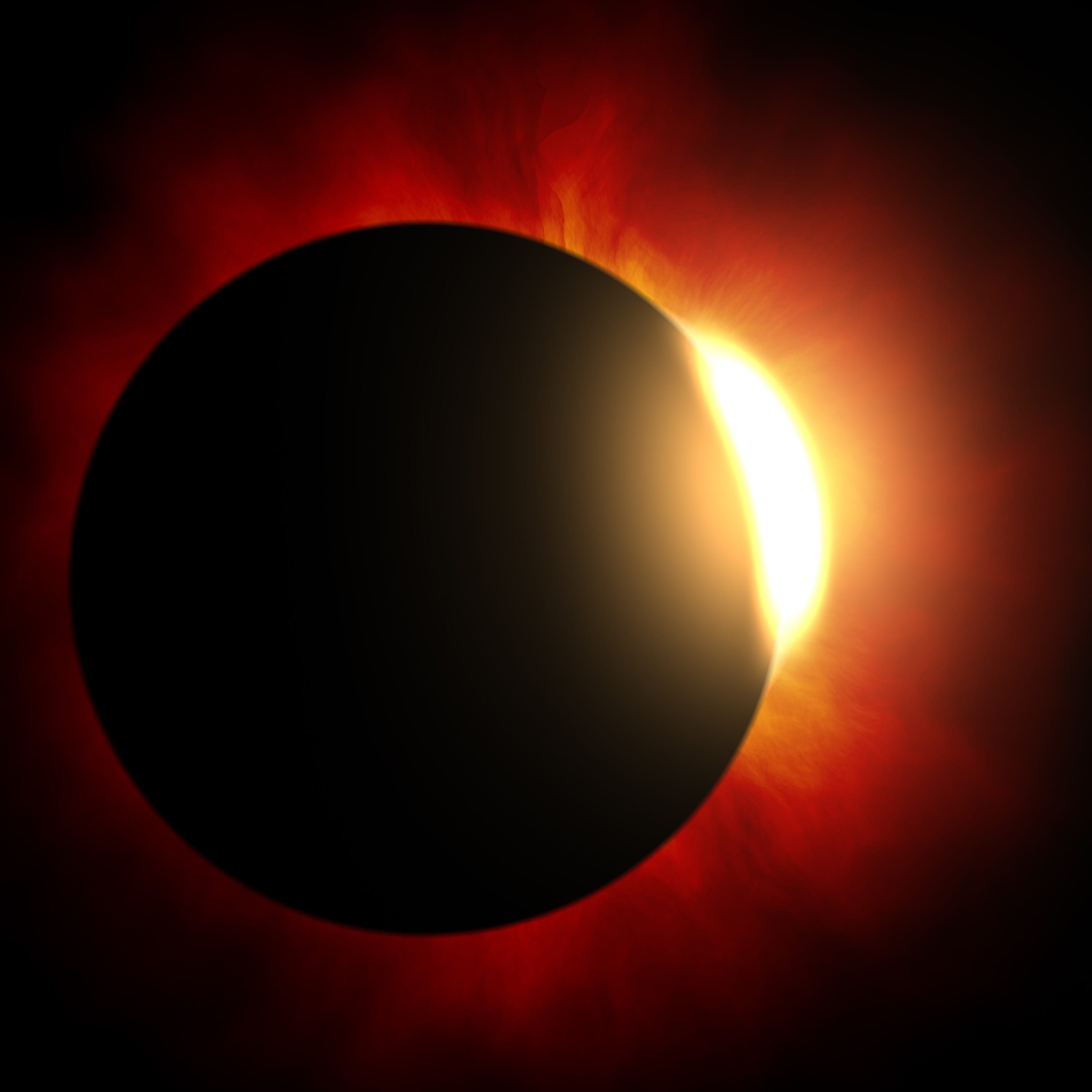 abstract, shape, circle, illustration, red, sun, astronomy, natural phenomenon, space, black color, sky, no people, single object, solar eclipse, geometric shape, Phone HD Wallpaper